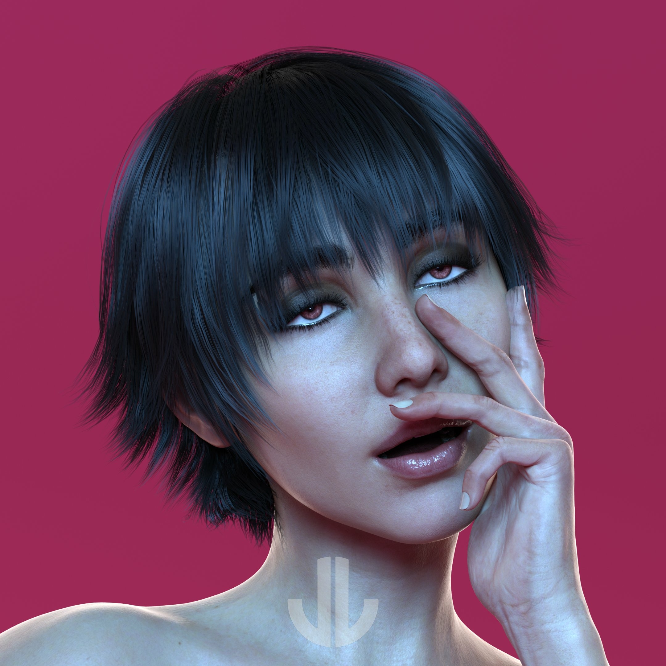 The face of things to...come? Cum? Either one  Original Character Naked Fully Naked Sexy Horny 3d Porn Ass 3