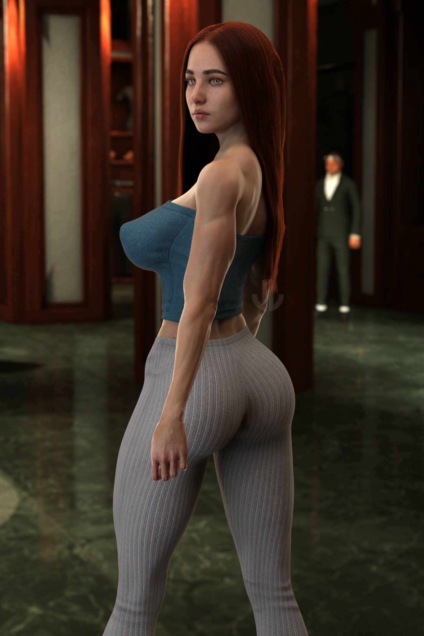 Revamped an old favorite of mine!  Original Character Back View Nipples Pink Nipples Ass Boobs Tits Naked Fully Naked Sexy Horny 3d Porn