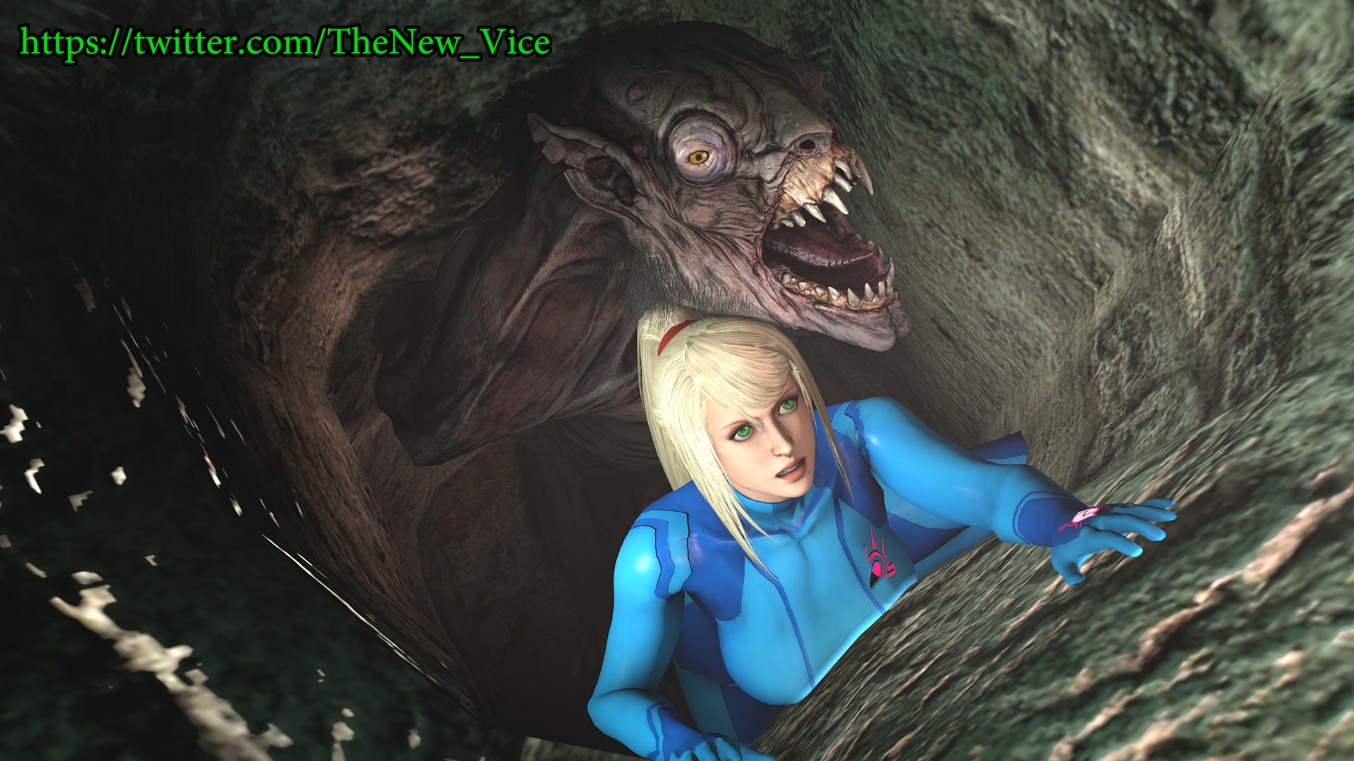 Samus in the monster pit Samus Aran (Metroid) Metroid Beastially Monster Boobs Big boobs Sexy Horny Face Horny Hardcore 3d Porn