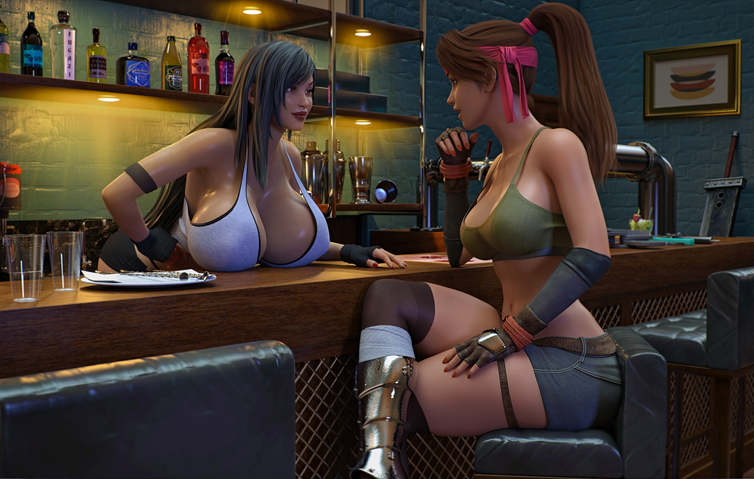 Tifa & Jessie comic Tifa Lockhart Jessie Final Fantasy 7 Final Fantasy 7 Remake Final Fantasy Futanari Comic Comics Boobs Big Tits Big boobs