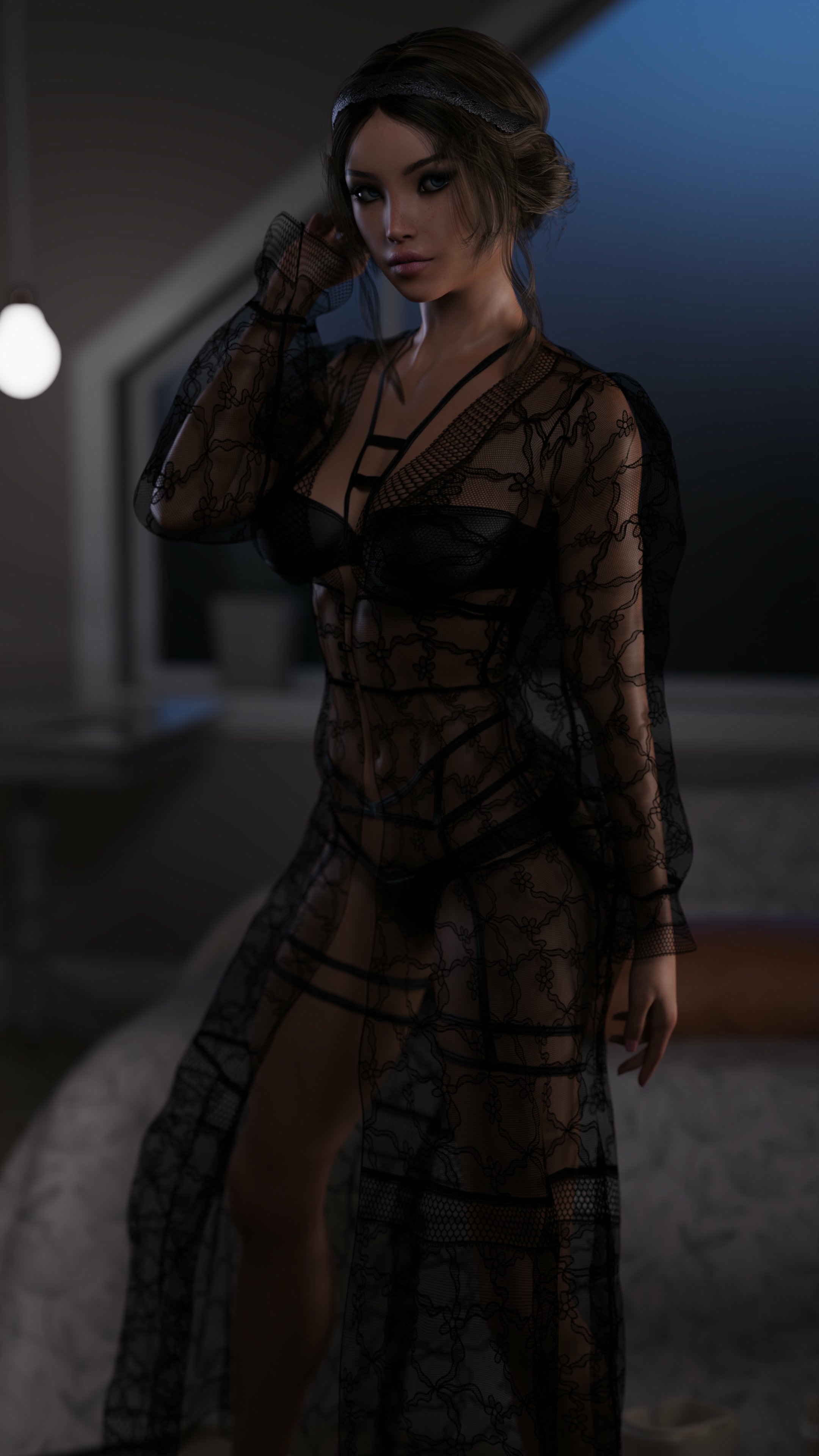 Brooke Poster! Acexgamestudio Original Character Pink Nipples Bikini Sexy Bikini Lingerie Sexy Horny Face Horny 3d Porn