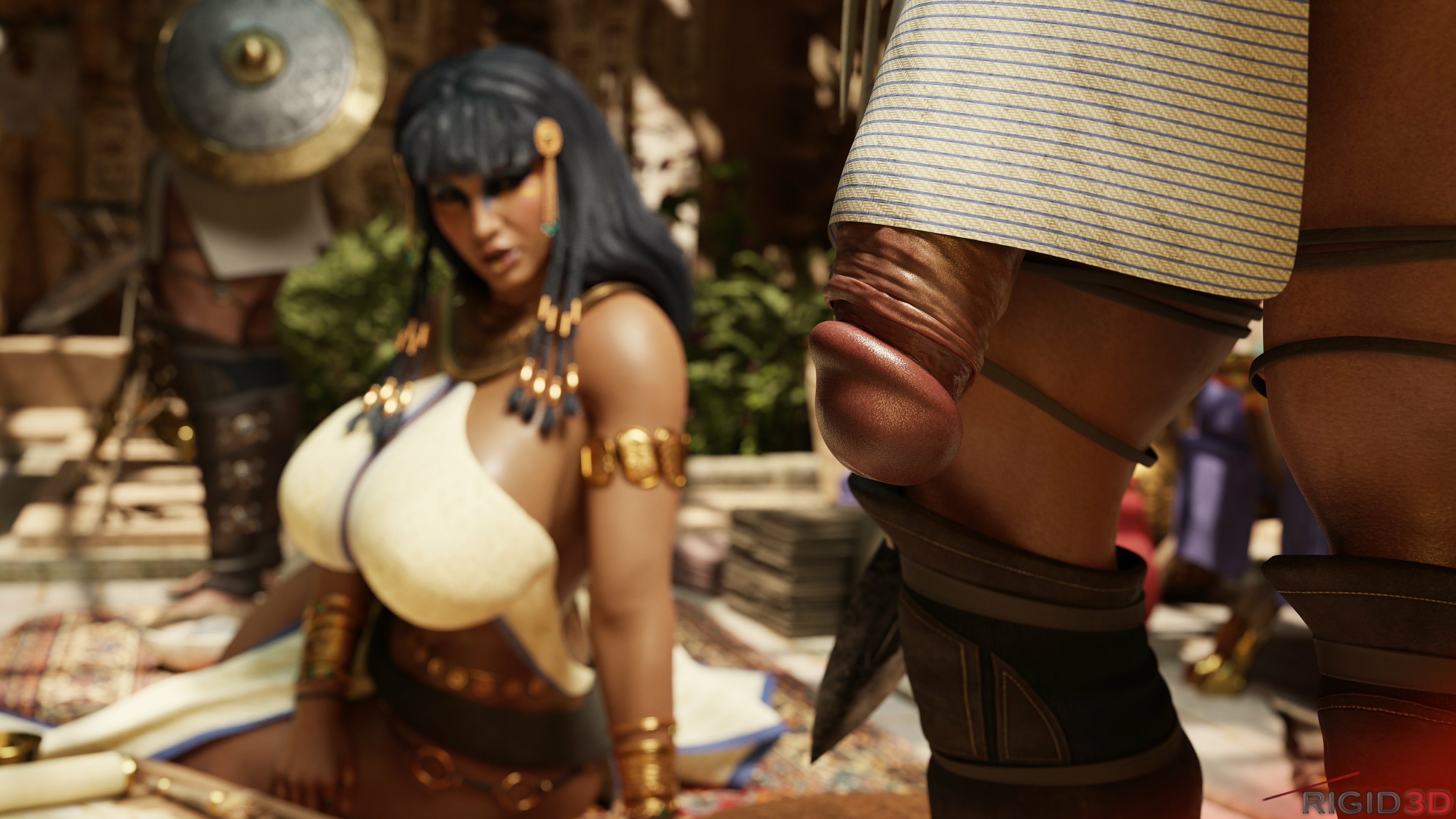 Here’s the start of an Egyptian-themed image set I made.  Original Character Futanari Futa Futa On Female Boobs Big boobs Nipples Pussy Shaved Pussy Handjob Cock In Hand Sexy Horny Face Horny 3d Porn 2