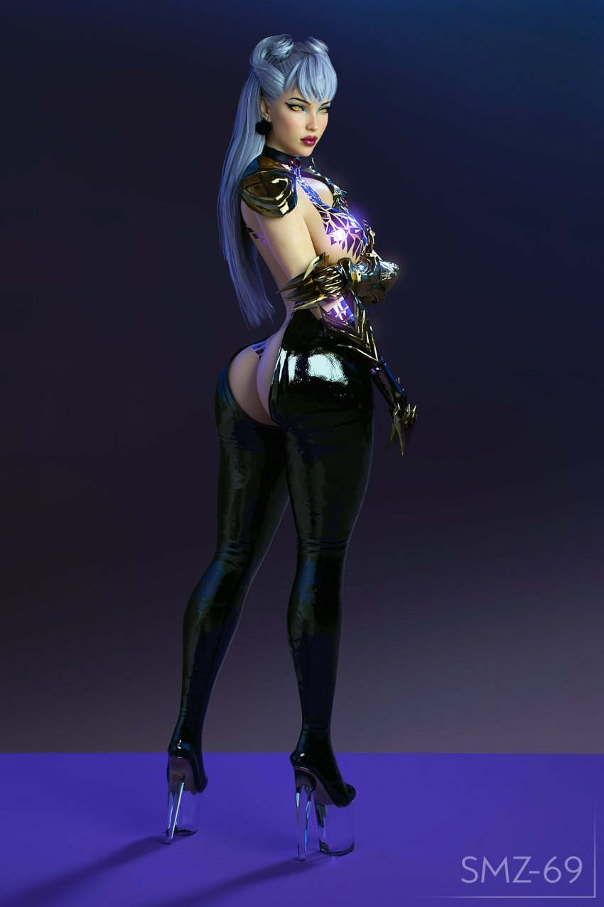 Evelynn Evelynn League Of Legends Sexy Horny Face Back View Ass Boobs Big Tits 3d Porn