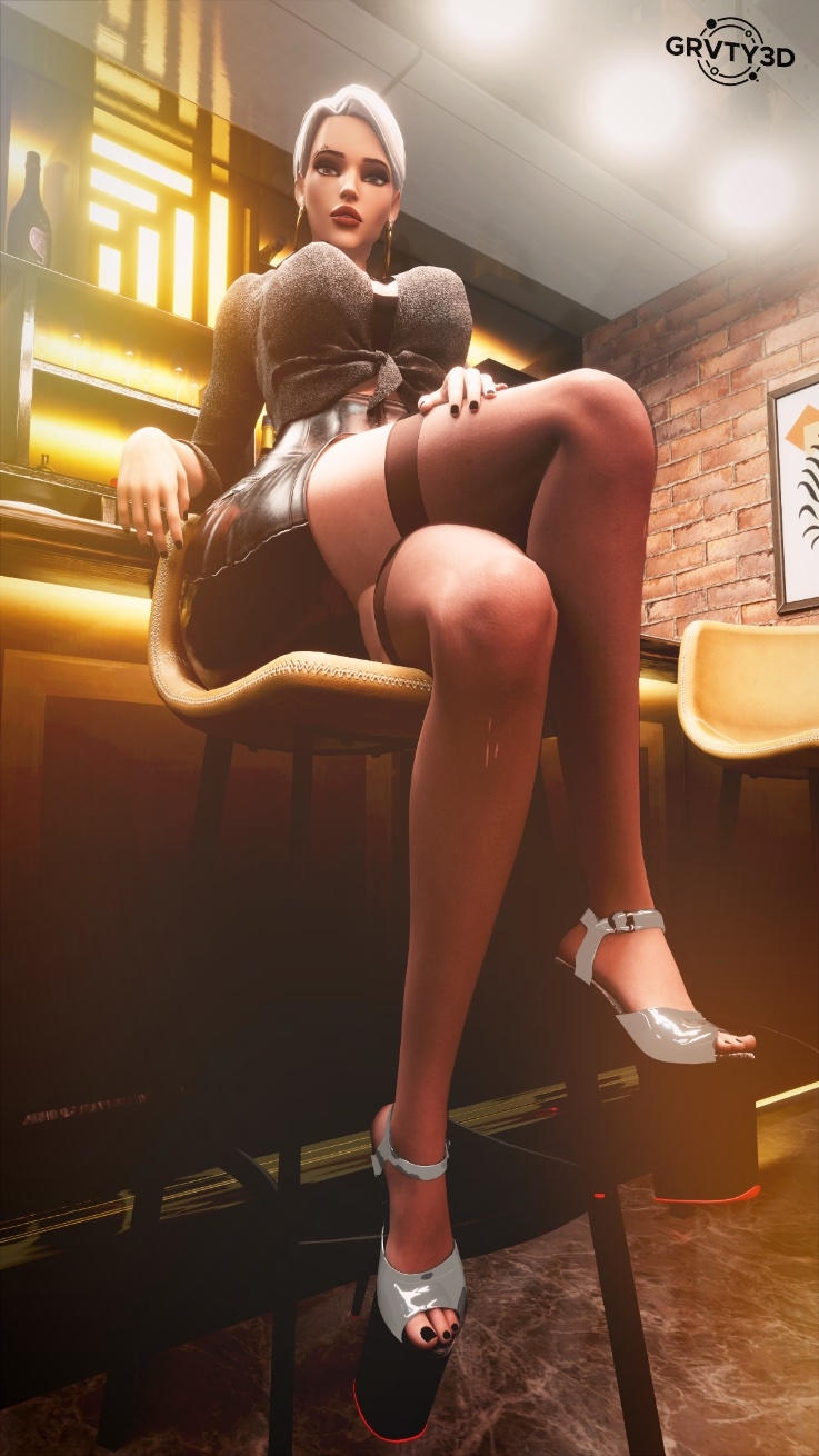 Ashe at the bar  what is she ordering? Ashe Overwatch Ass Big Ass Sexy Lingerie Boobs Big boobs Horny Face Sexy 3d Porn