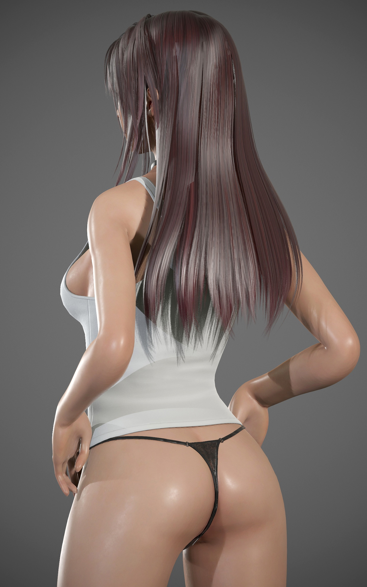 Black Thong  Thong Sexy Beauty Red Hair 2