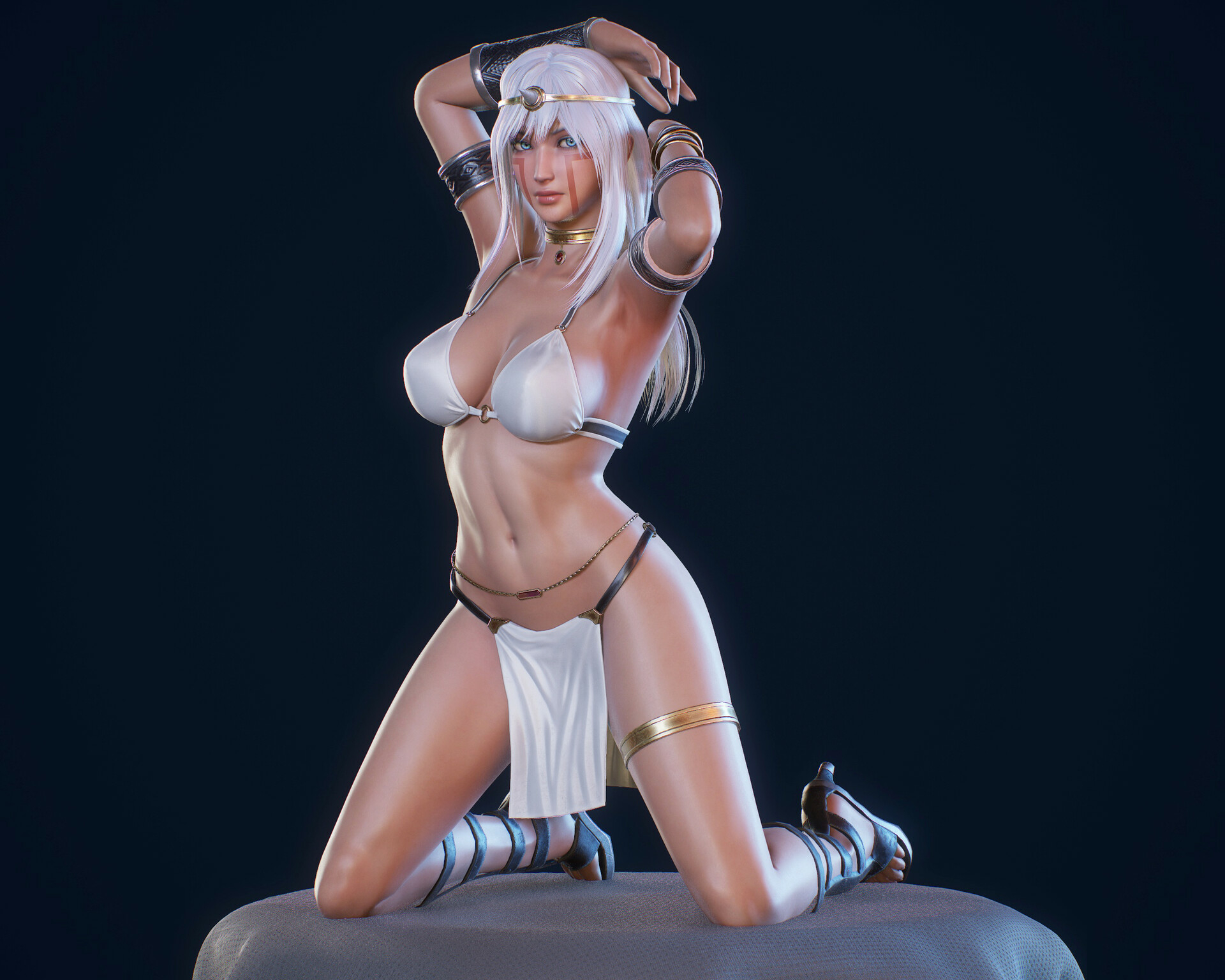 Pillar Woman Pillar Woman Jojo's Bizarre Adventure Battle Tendency Horn Sex Ejaculation Sweaty Big Breasts High Heels White Hair Jewels Pussy