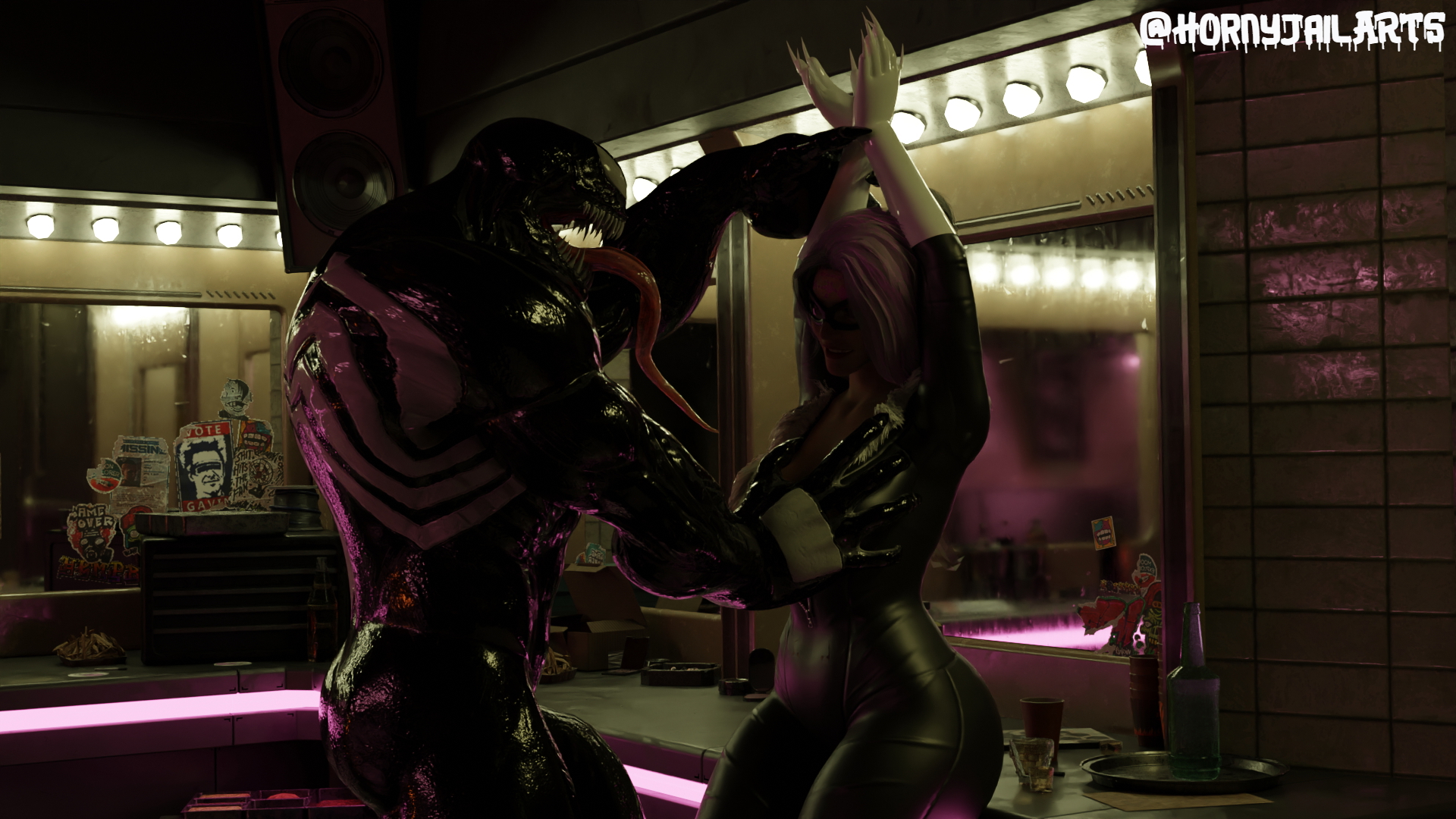 blackcat Is in bit of trouble with venom😈😳 Black Cat Venom Marvel 3d Porn Male Sex Oral Sex Sexy Cum Inside Big Cock
