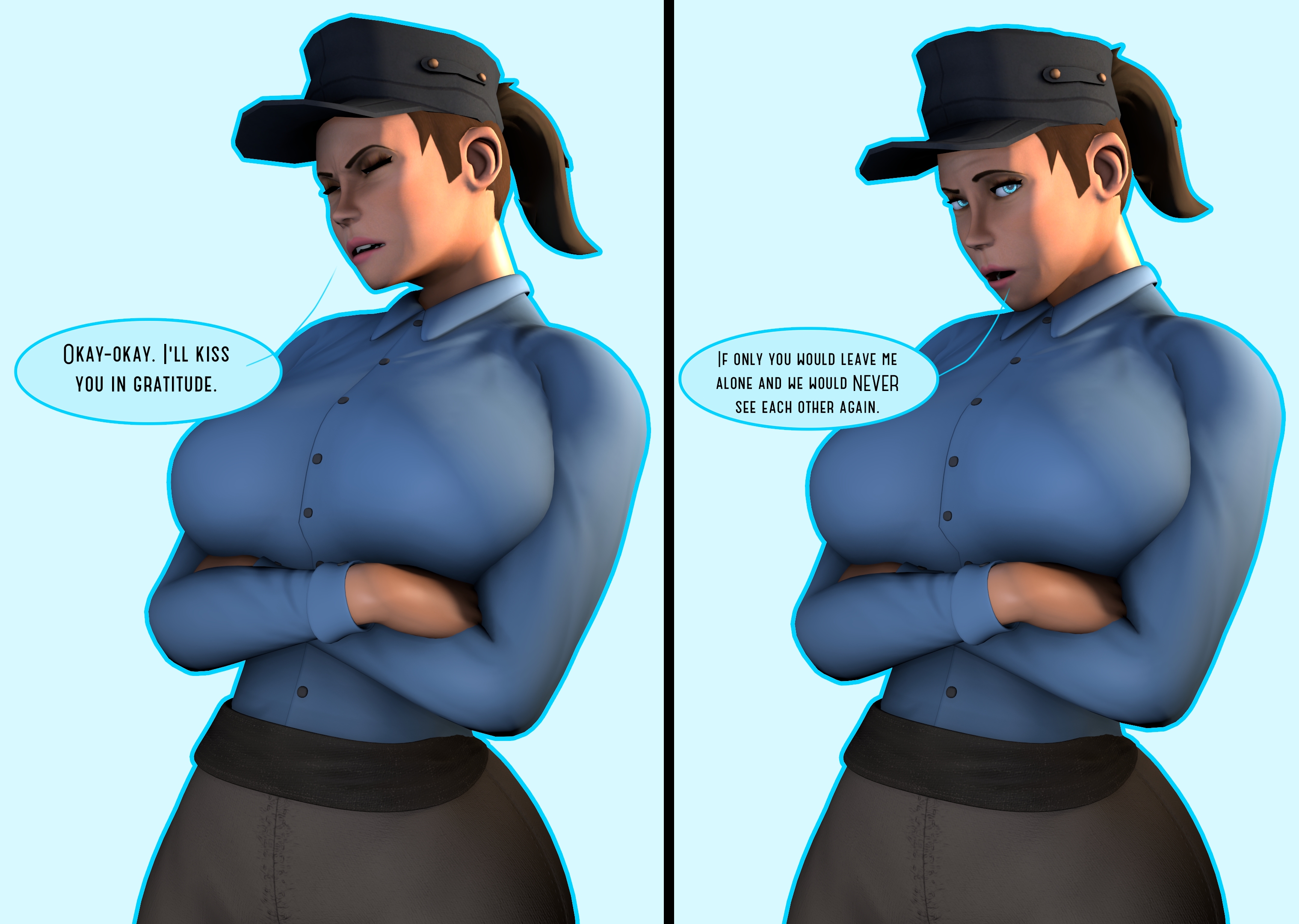 POV: You convinced her to kiss you Femscout Female Sfm Source Filmmaker Comic Kissing Kissing Cock