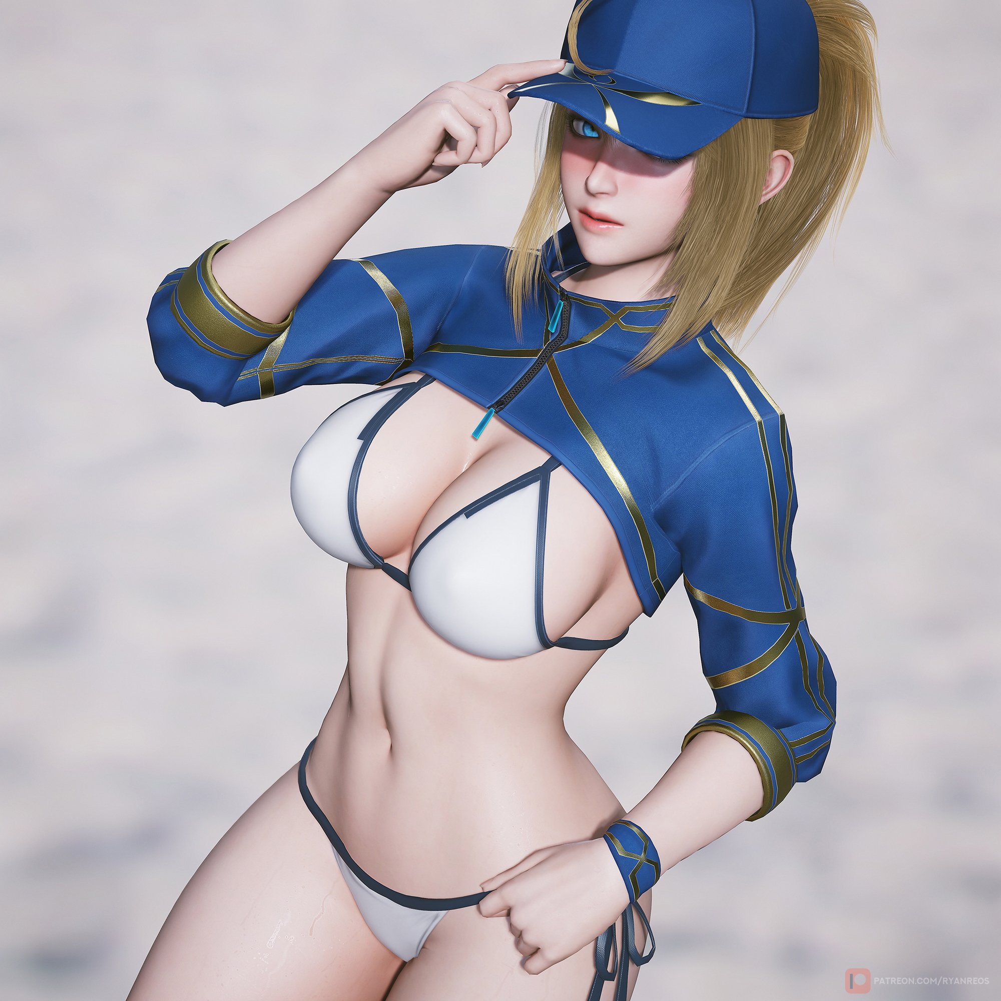 Arturia Pendragon Fate Stay Night Arturia Pendragon Saber Nude Bikini Blond Hair Blue Eyes Weapon Pink Nipples 7