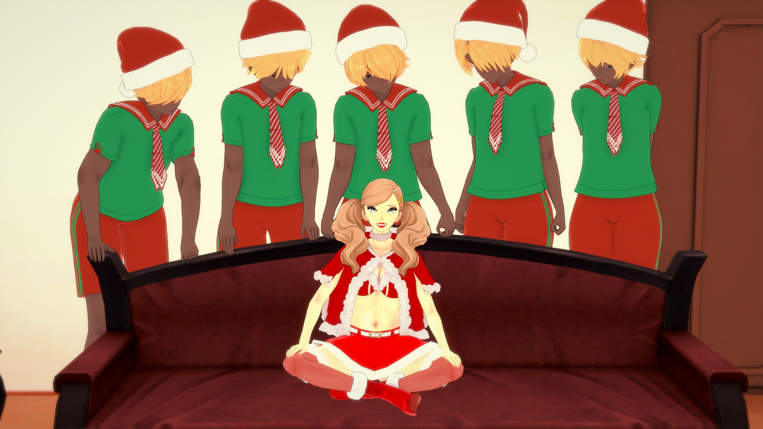 Christmas Ann Persona Persona 5 Ann Takamaki Lipstick Christmas Lingerie