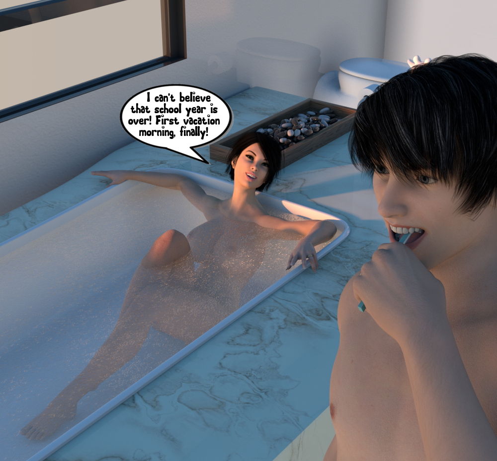 Celia s first vacation day (Comic Version) Celia Milfy City Milf City Adult Game School Teacher Student Bathing Bathroom Sex Comic