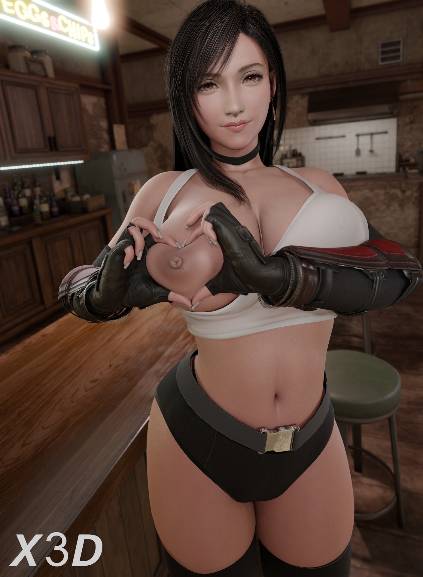 Tifa Poster😊 Tifa Lockhart Final Fantasy Nipples Ass Naked Big Ass Boobs Big Tits Big boobs Sexy Horny Face Horny 3d Porn