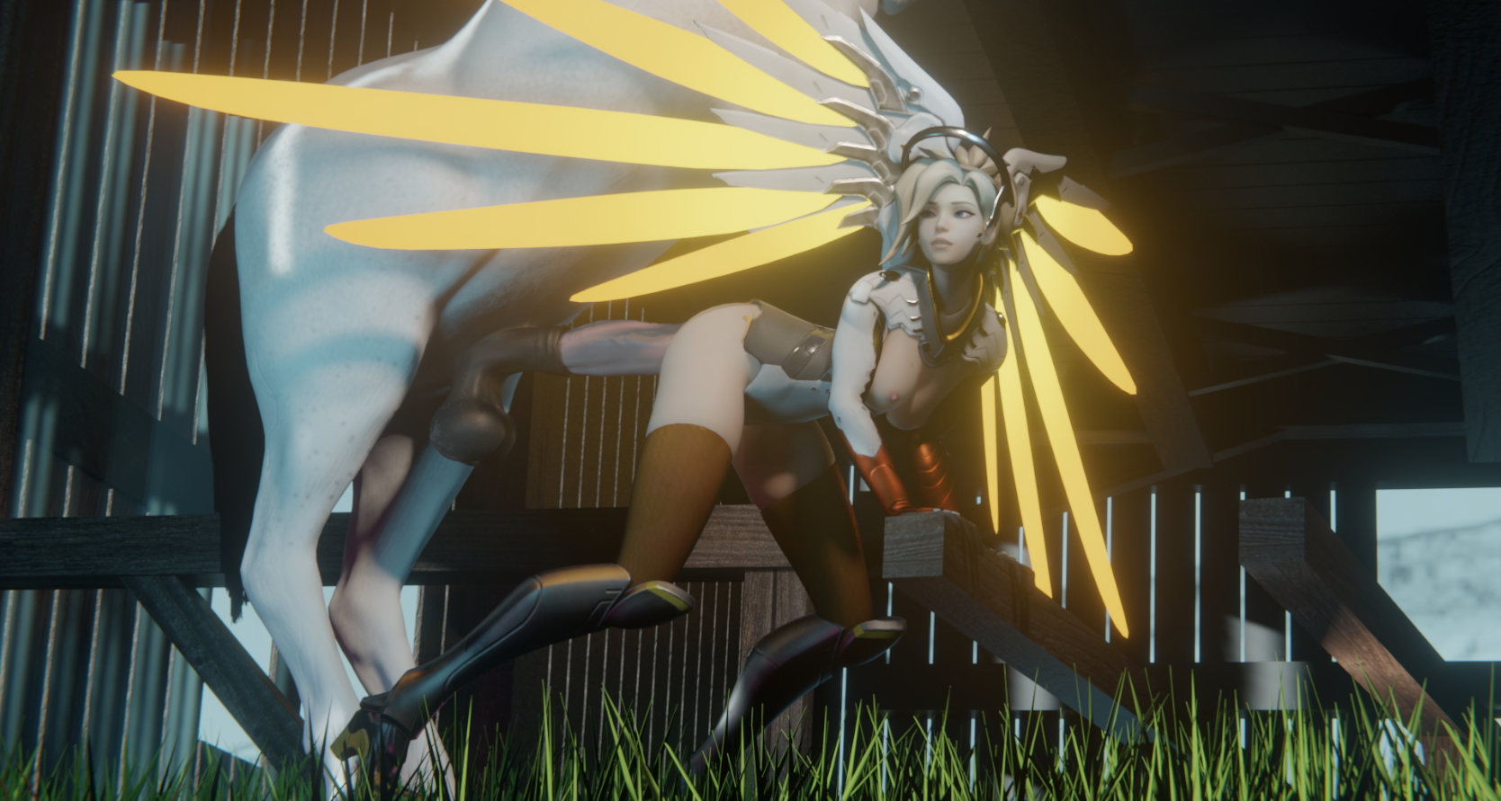 Mercy 90 degrees Mercy Overwatch Horse Anal Sex Fuck Doggy Style