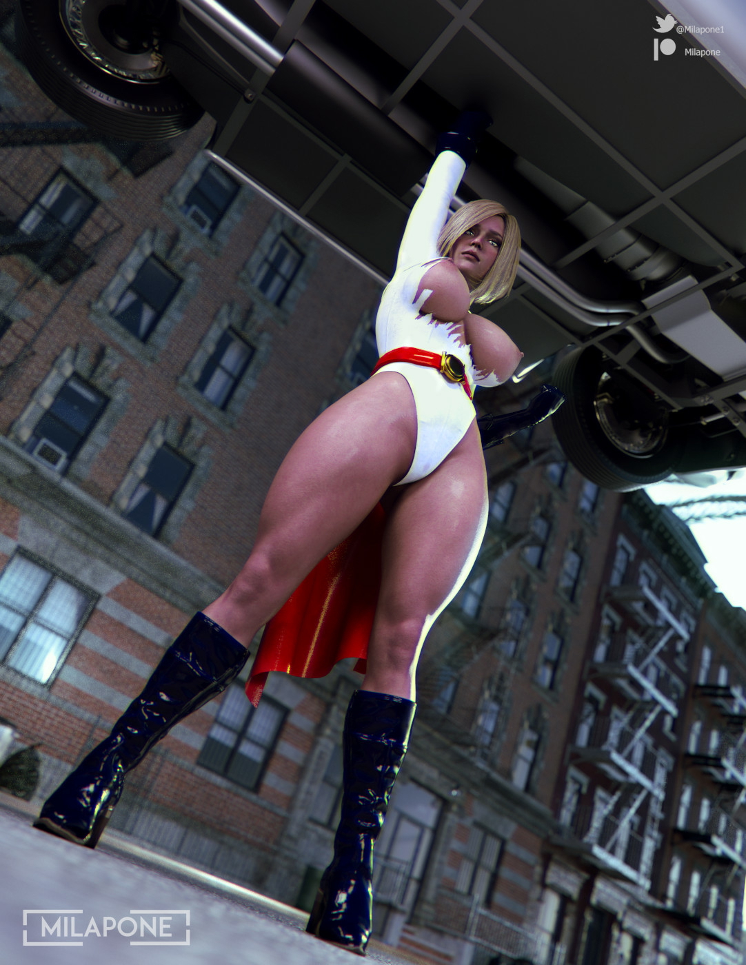 Strong Girl 💪 Power Girl Dc Comics Boobs Big boobs Ass Tits Lingerie Sexy Lingerie Horny Face Horny Naked Sexy 3d Porn
