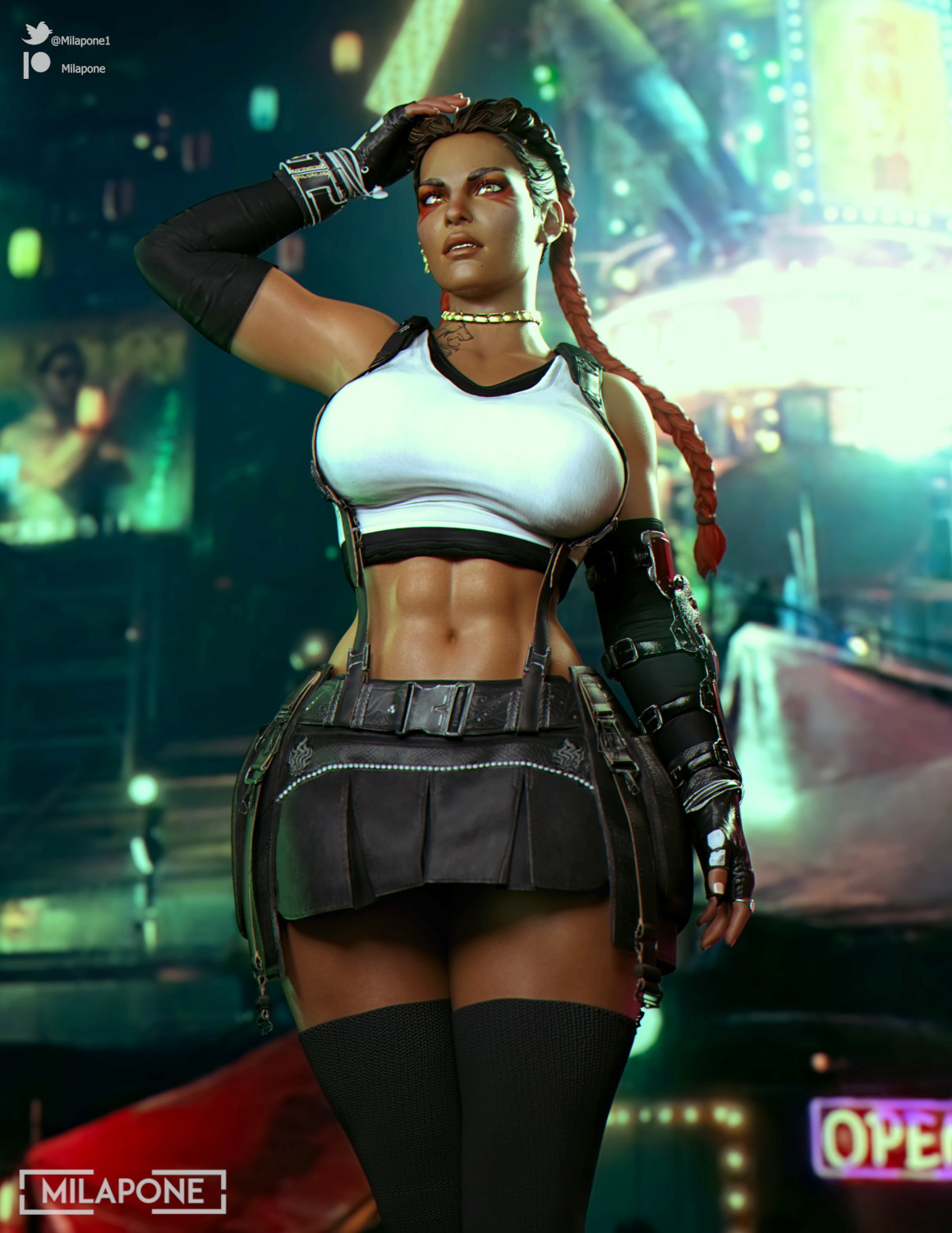 Loba in Tifa s Outfit Loba Apex Legends Boobs Big boobs Ass Tits Horny Naked Sexy 3d Porn