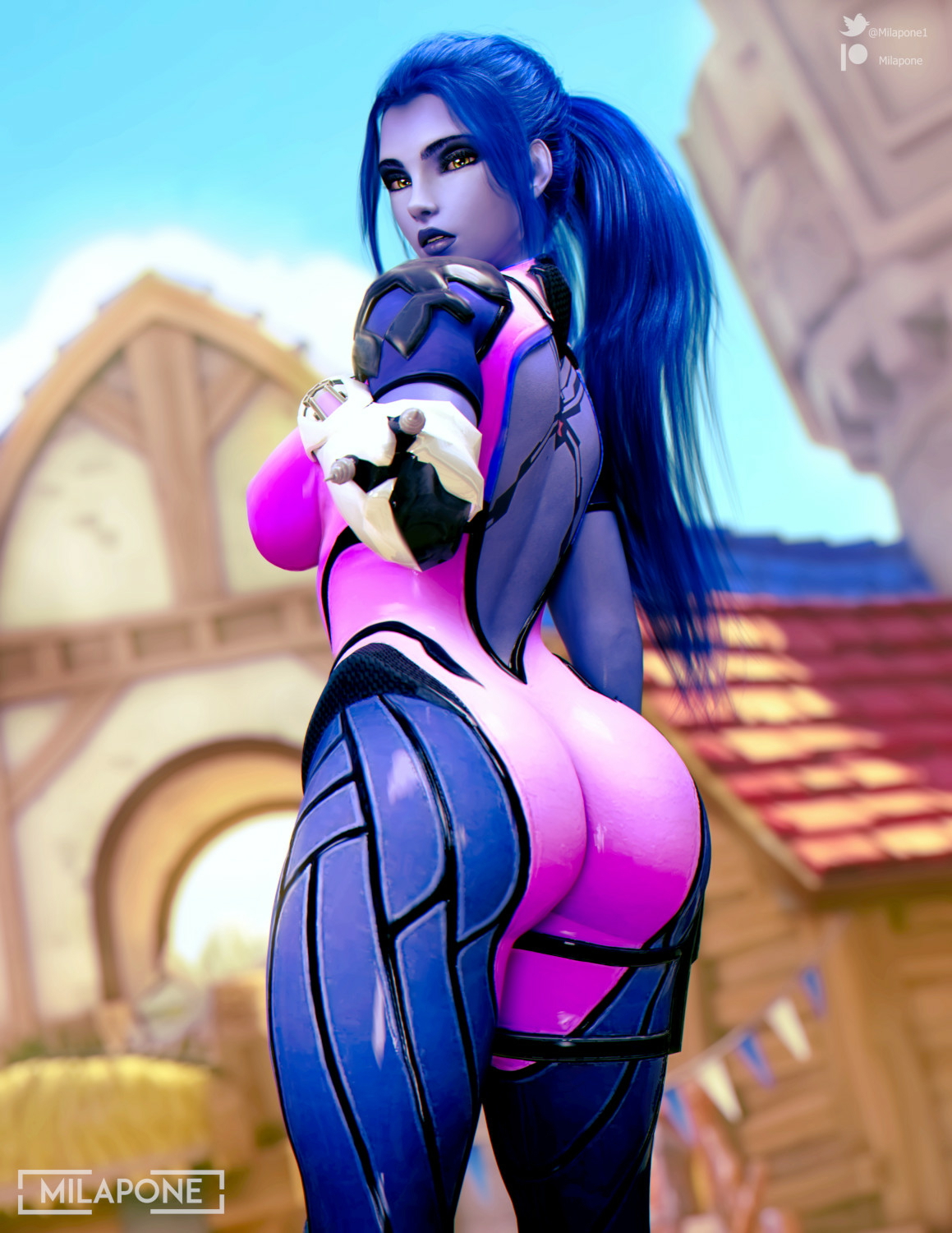  My Eyes up here!  ~ Widowmaker Widowmaker Overwatch Boobs Big boobs Ass Tits Horny Naked Sexy 3d Porn