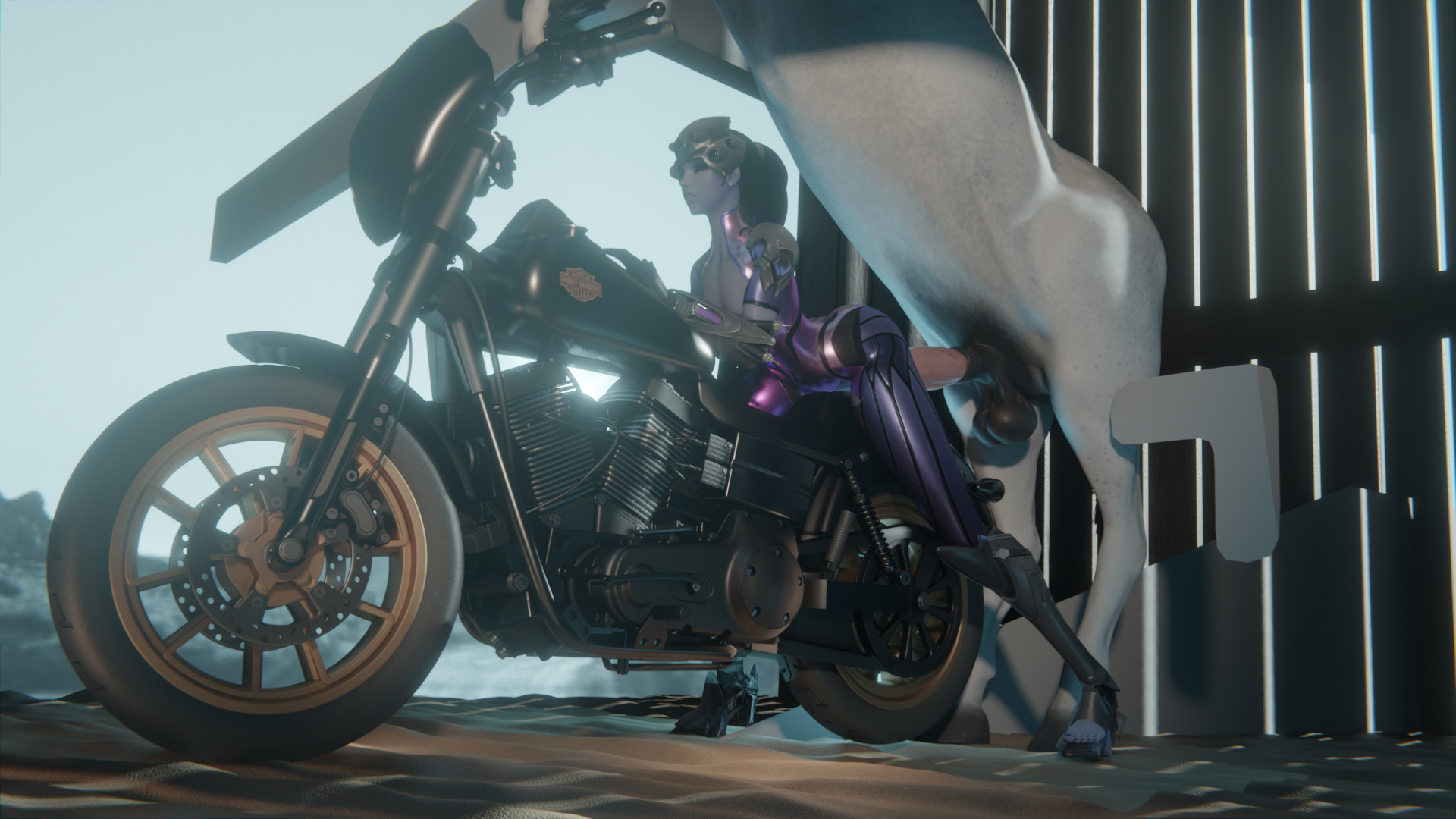 Widow on a Harley Widowmaker Overwatch Horse Anal Sex Sex Fuck Harley Harley Davidson Moto 2
