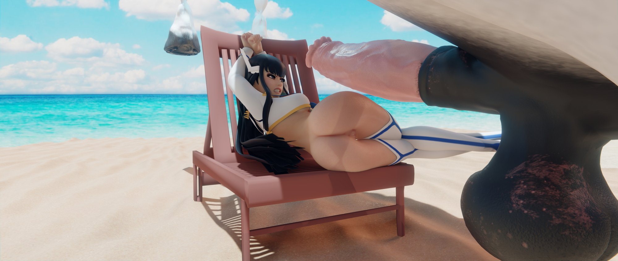 Fucked on the beach Kill La Kill Junketsu Kiryuuin Satsuki Kill La Kill Anal Sex Assfuck Fuck Horse Beach