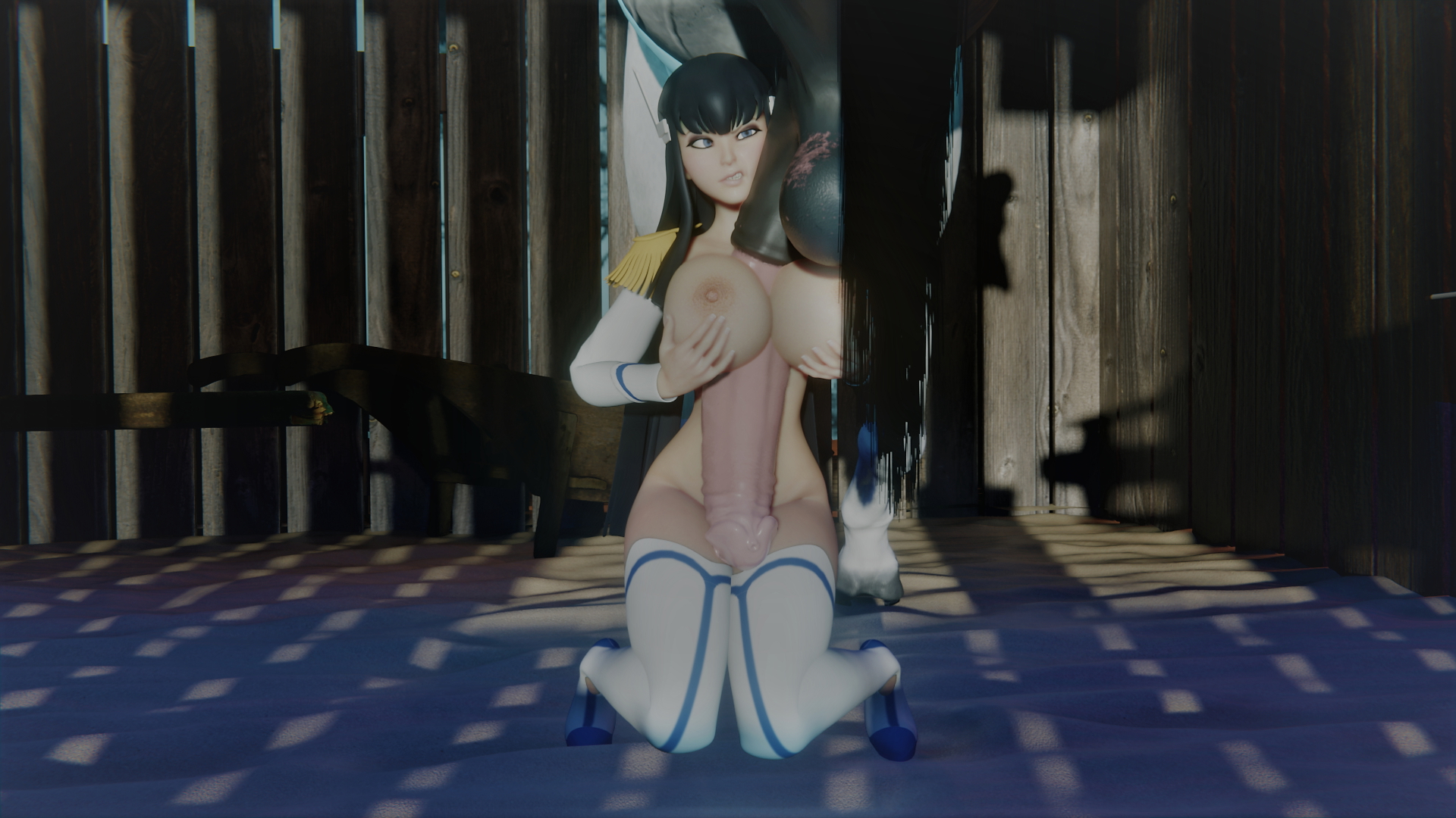 Angry boobsjob Kill La Kill Junketsu Kiryuuin Satsuki Boobs Masturbating Horse Angry Mad