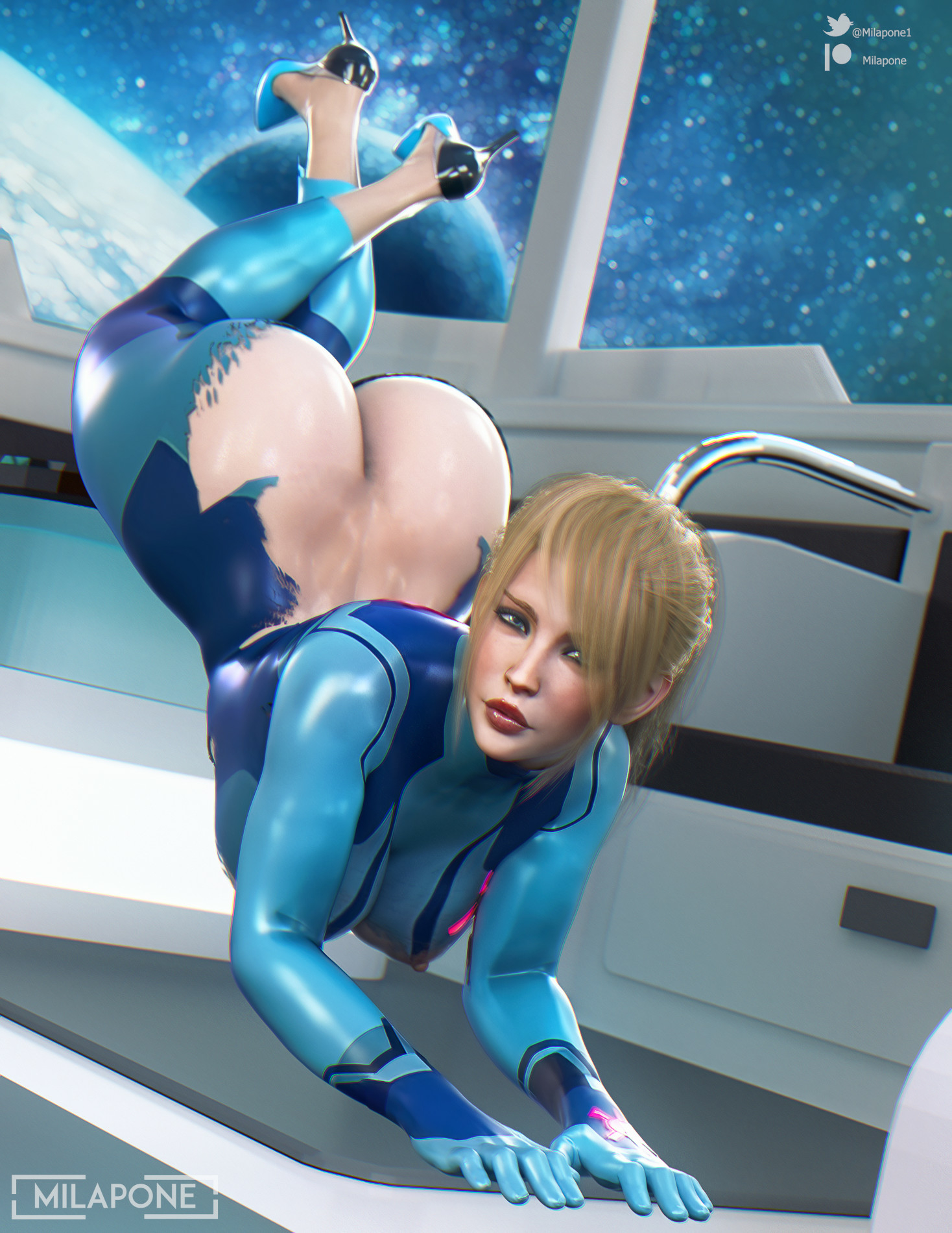 Beautiful Samus 2 Samus Aran (Metroid) Metroid Cake Muscular Girl Boobs Big boobs Big Tits Sexy Horny Face Horny 3d Porn