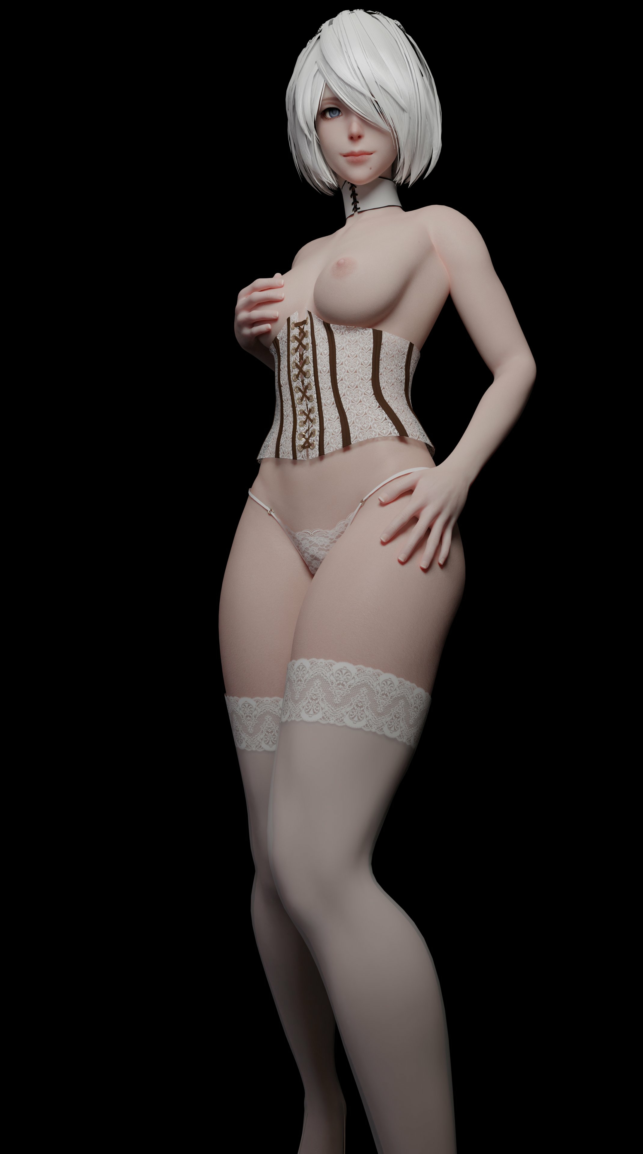 I live  again... Yorha2b Nier Automata Nipples Ass Big Ass Boobs Big boobs Tits Lingerie Sexy Lingerie Sexy Horny Face Horny 3d Porn