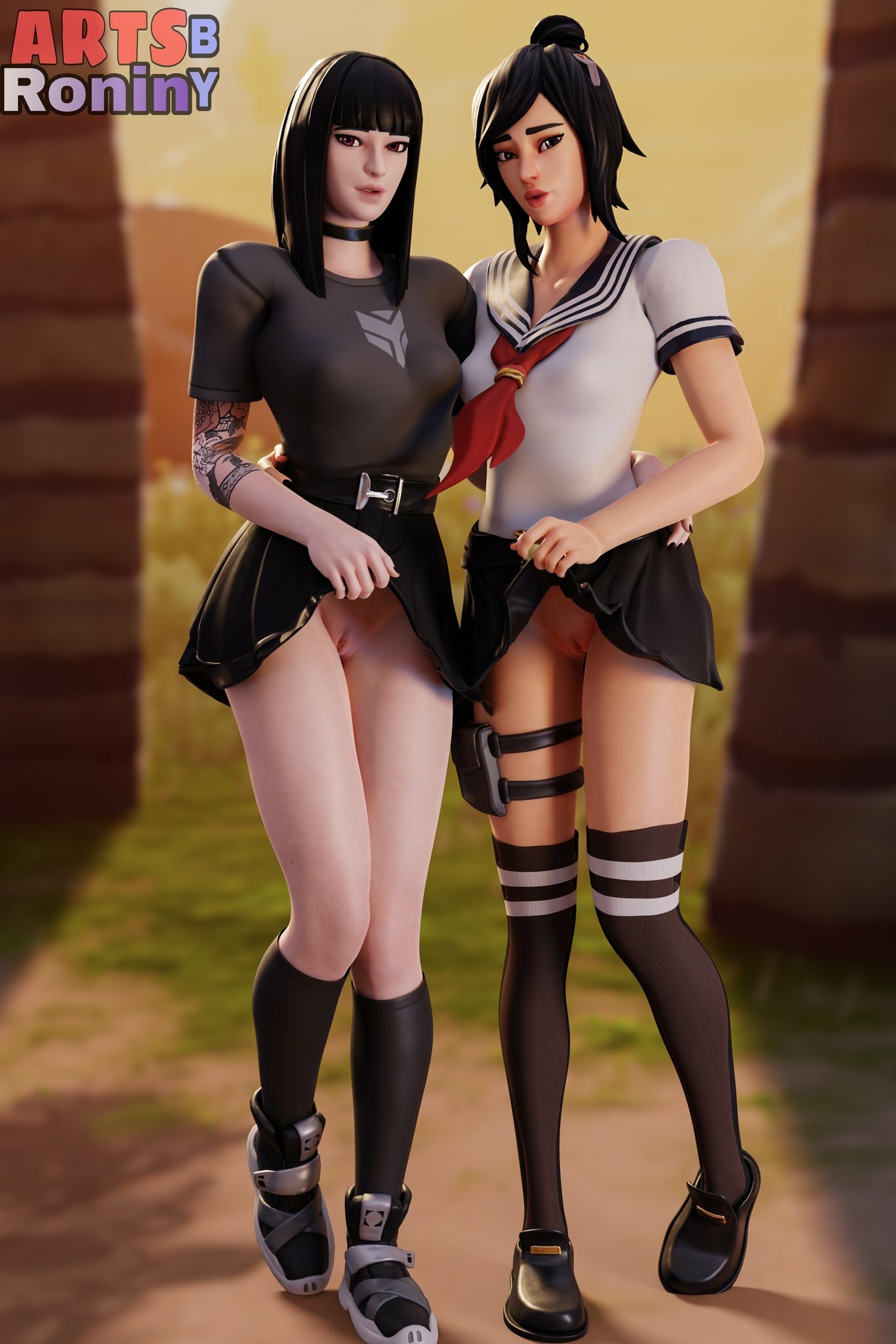 Upskirt cuties😏  Original Character Pussy Big boobs Tits Ass Sexy Horny Face Horny 3d Porn