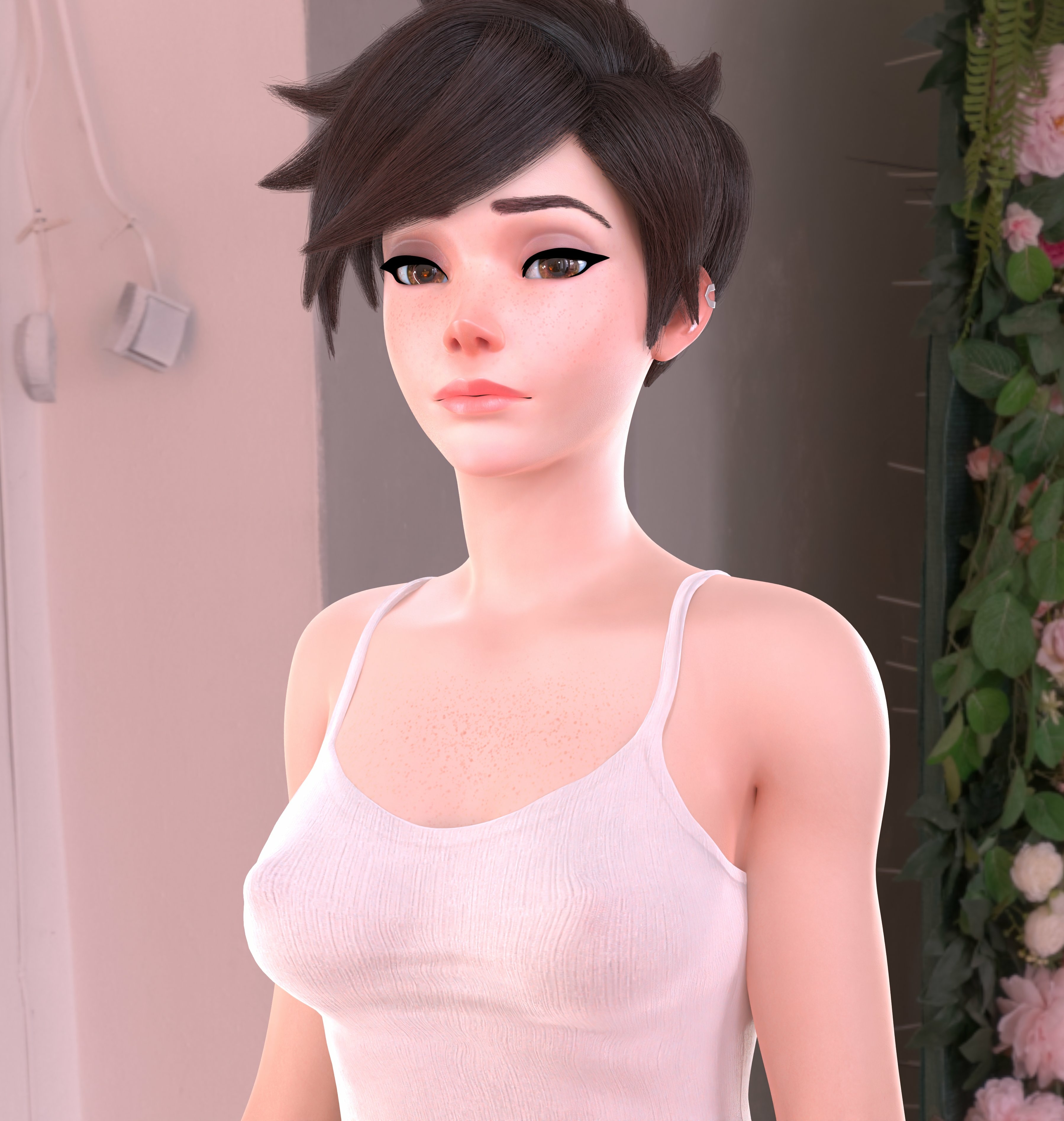 Morning!🌺 Tracer Overwatch Nipples Boobs Big boobs Big Tits Ass Horny Face Horny Sexy 3d Porn