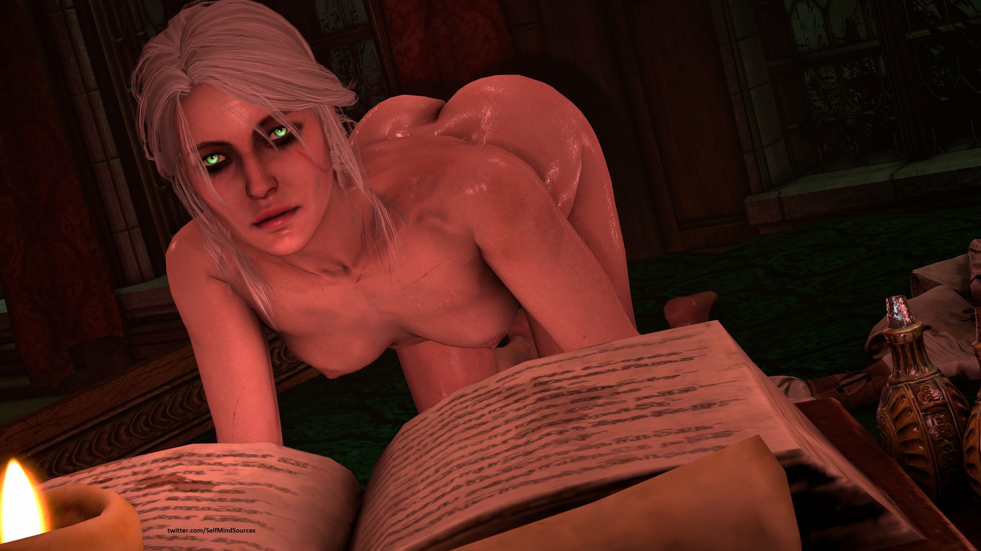 Ciri is curious in whats next The Witcher Ciri (The Witcher) Yennefer di Vengerberg Lesbian Double Dildo Masturbating