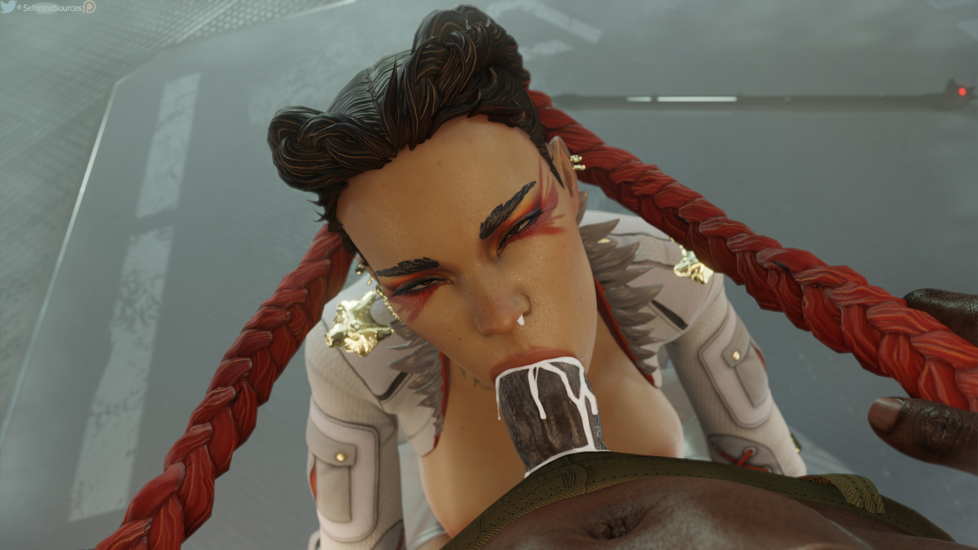 Lobas blowjob in black Loba Apex Legends Blowjob Cum In Mouth Cum Swallow Black Cock 2