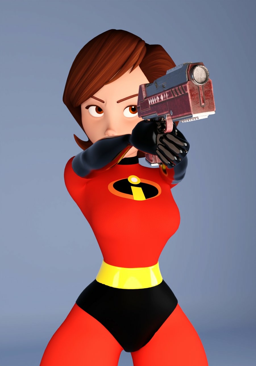 LOOK OUT SHE S ARMED!! Elastigirl The Incredibles Boobs Big boobs Ass Big Ass Big Tits Horny Face Horny Sexy 3d Porn