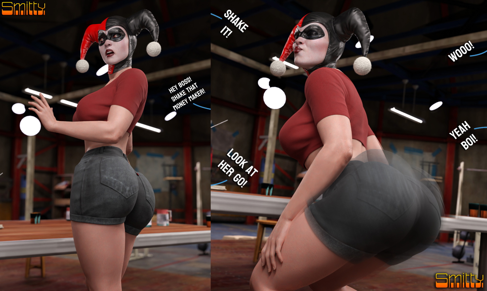 Harley shakes her money maker. Clown booty go brr. Harley Quinn Suicide Squad Boobs Big boobs Ass Big Ass Big Tits Horny Face Horny Sexy 3d Porn