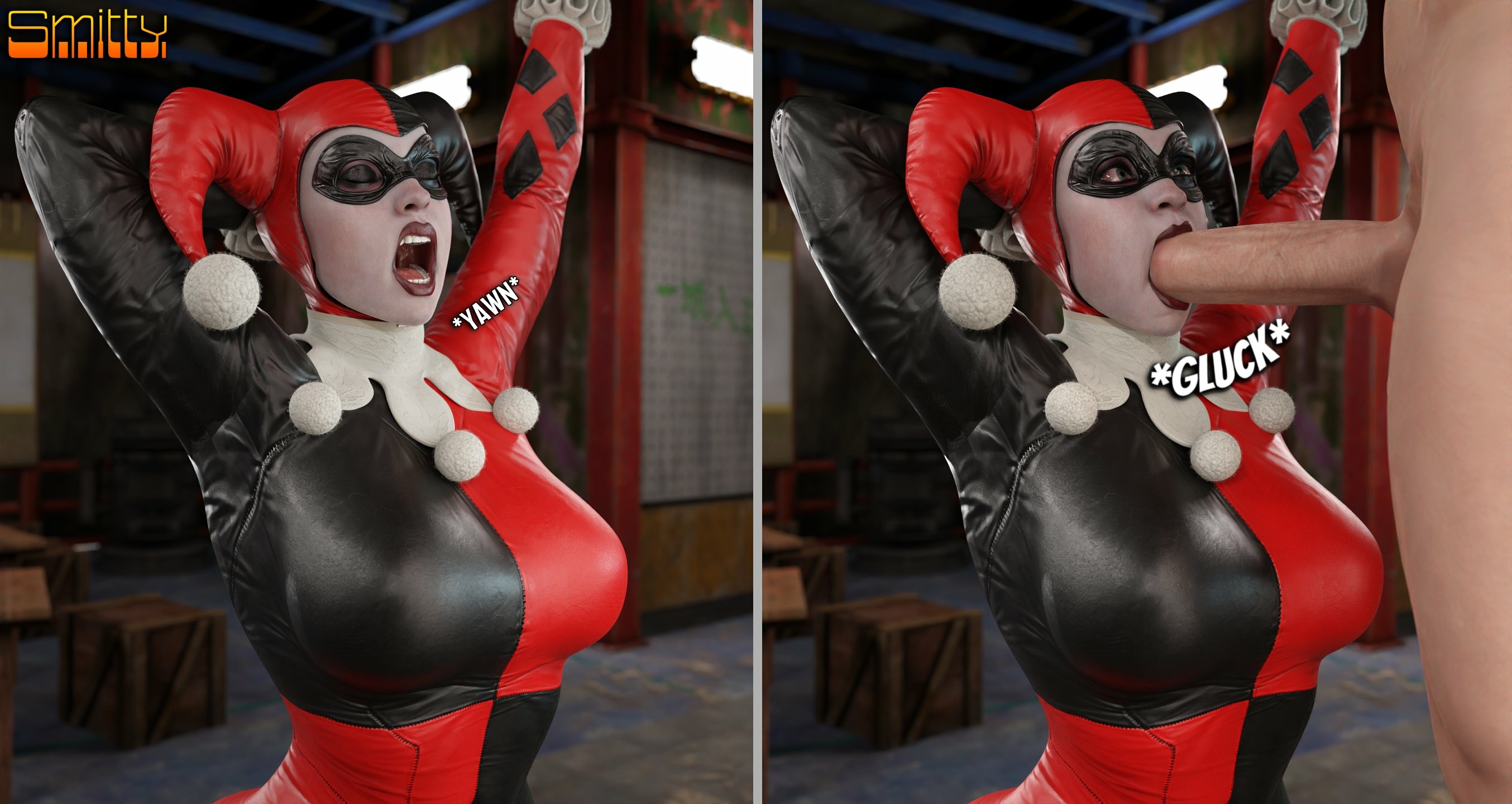 This prank is fun. Harley Quinn Suicide Squad Oral Sex Oral Blowjob Big Dick Nipples Boobs Big boobs Ass Big Ass Big Tits Horny Face Horny Sexy 3d Porn