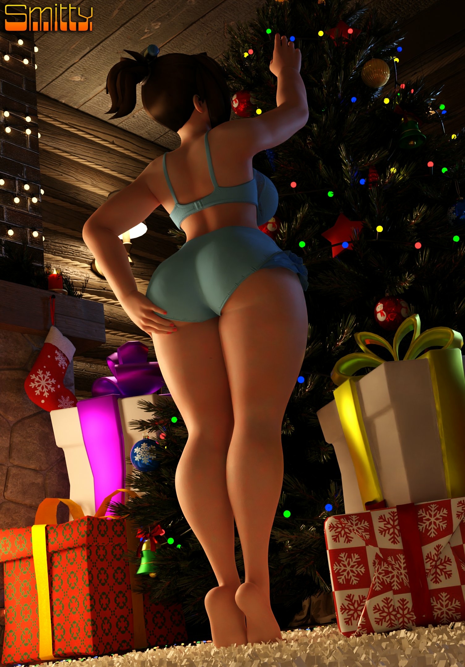 Mei puting the last ornament on the tree before bed. Mei (Overwatch) Overwatch Lingerie Sexy Lingerie Boobs Big boobs Ass Big Ass Big Tits Horny Face Horny Sexy 3d Porn