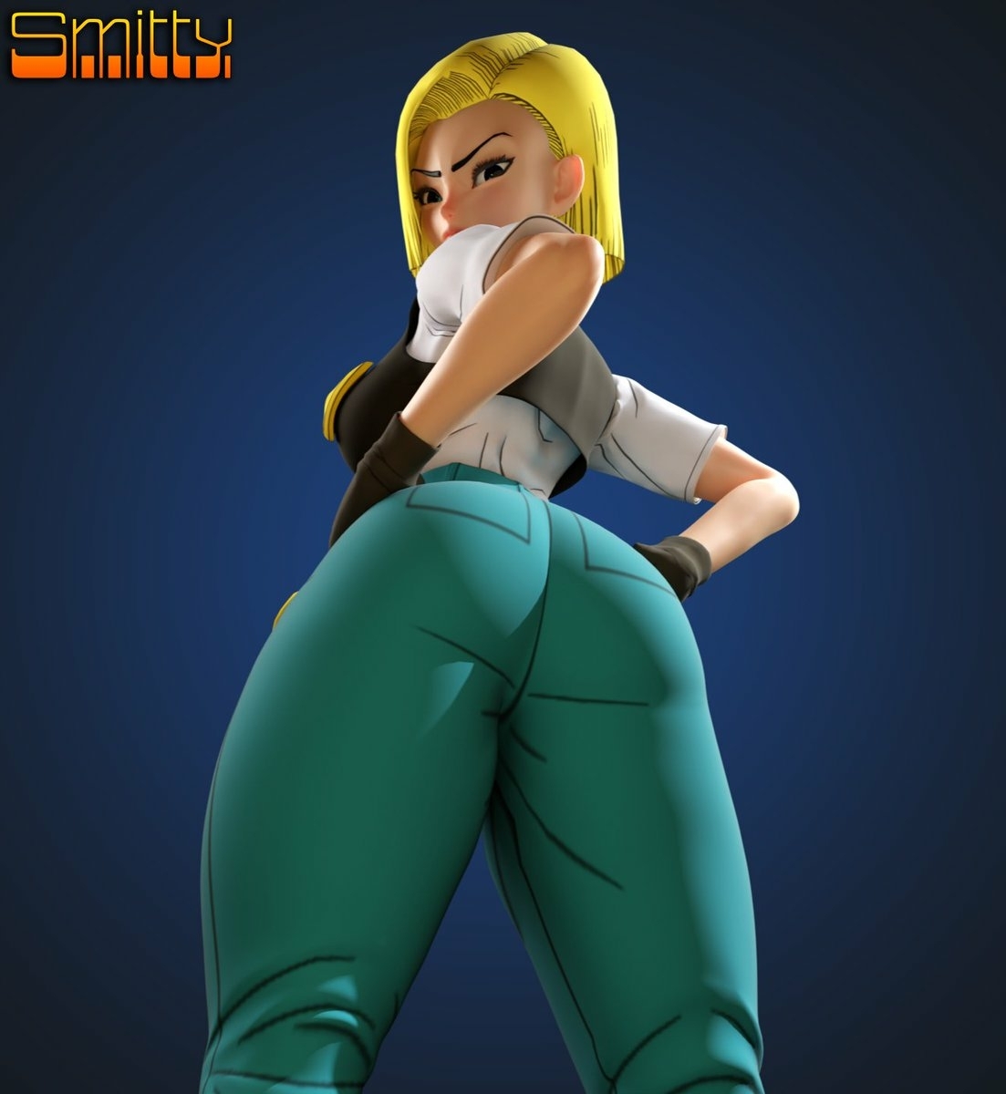 Android 18 and her butt. Android 18 Dragon Ball Cake Boobs Big boobs Ass Big Ass Big Tits Horny Face Horny Sexy 3d Porn