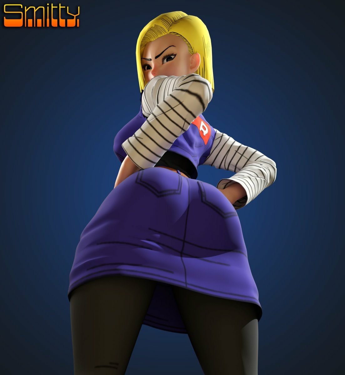 Android 18 and her butt. Android 18 Dragon Ball Cake Boobs Big boobs Ass Big Ass Big Tits Horny Face Horny Sexy 3d Porn 2