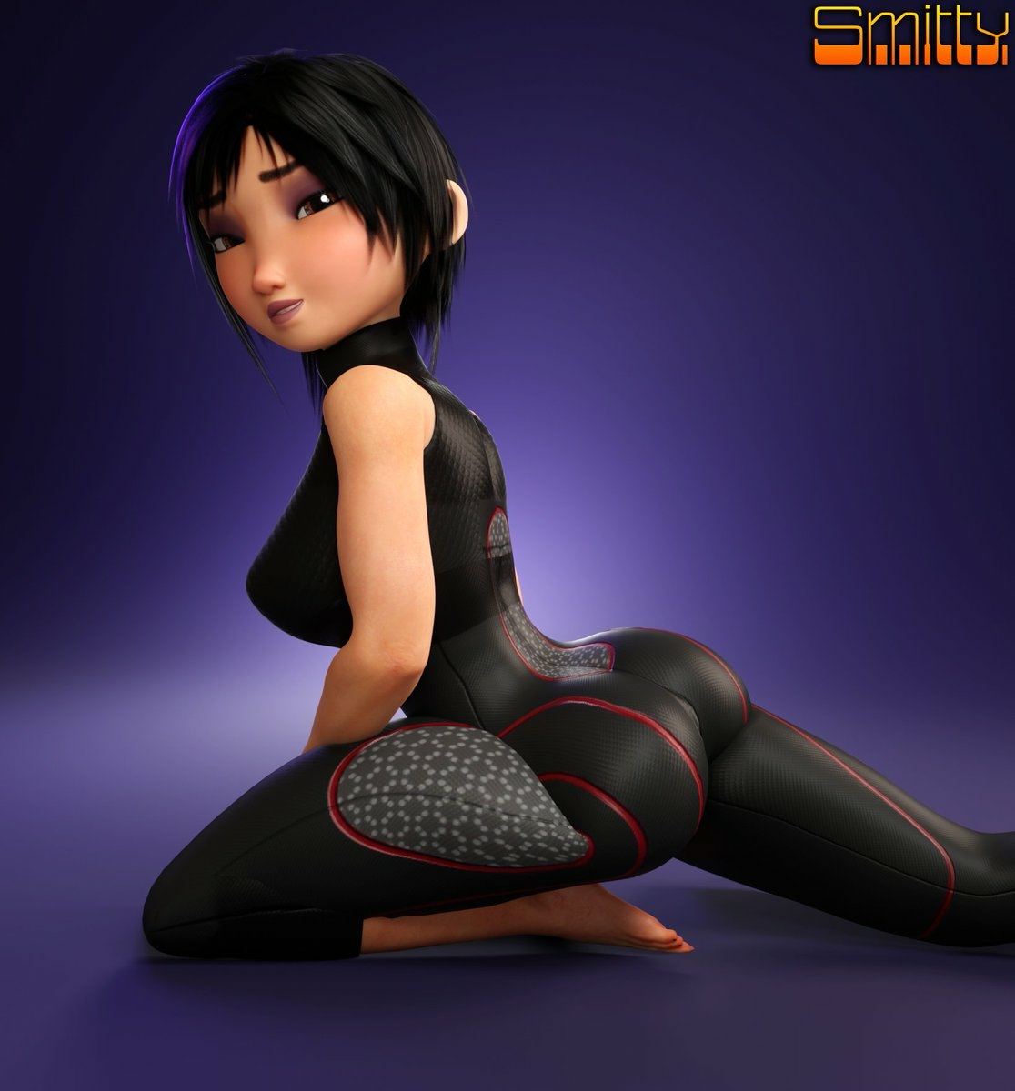 Gogo stretching Gogo Tomago Big Hero 6 Cake Boobs Big boobs Ass Big Ass Big Tits Horny Face Horny Sexy 3d Porn 2