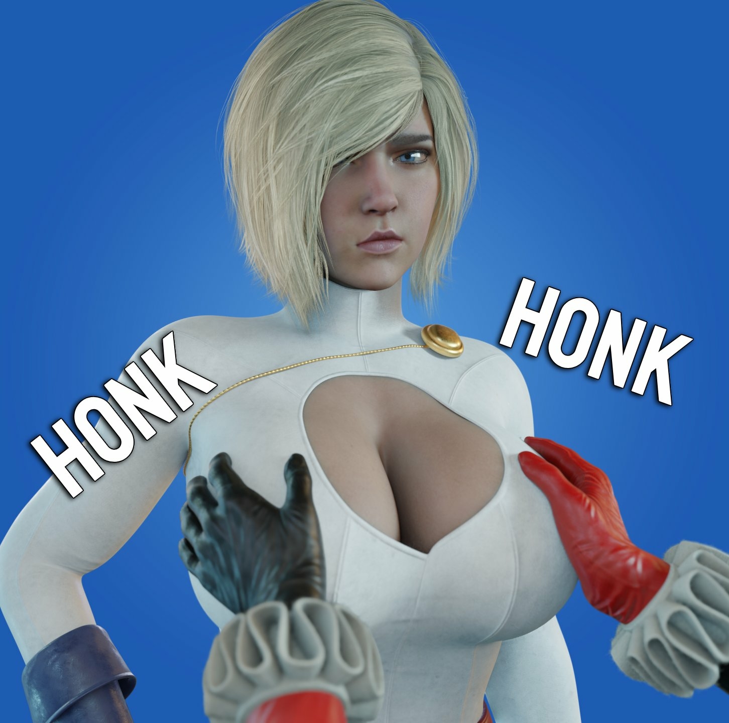 Honk Power Girl Dc Comics Cake Boobs Big Ass Big Tits Horny Face Horny Sexy 3d Porn
