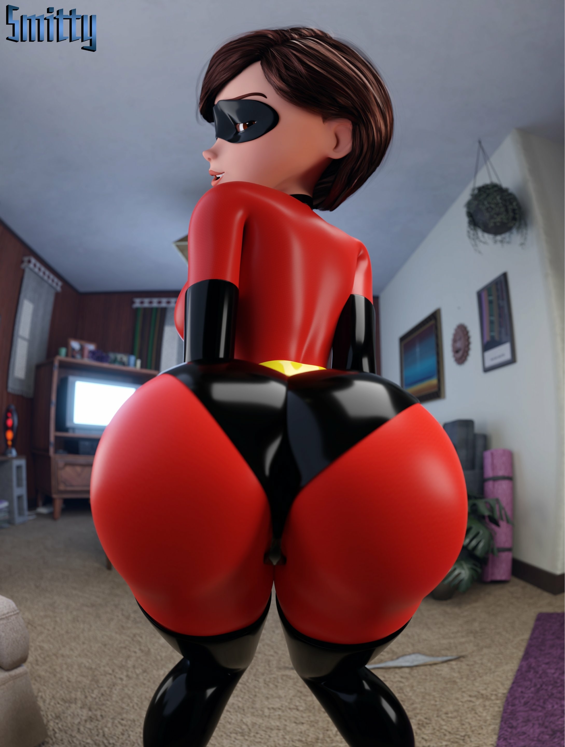 Helen: Gogo gadget Pixar Mom dumptruck! Elastigirl The Incredibles Boobs Big boobs Big Tits Ass Cake Sexy Horny Face Horny 3d Porn