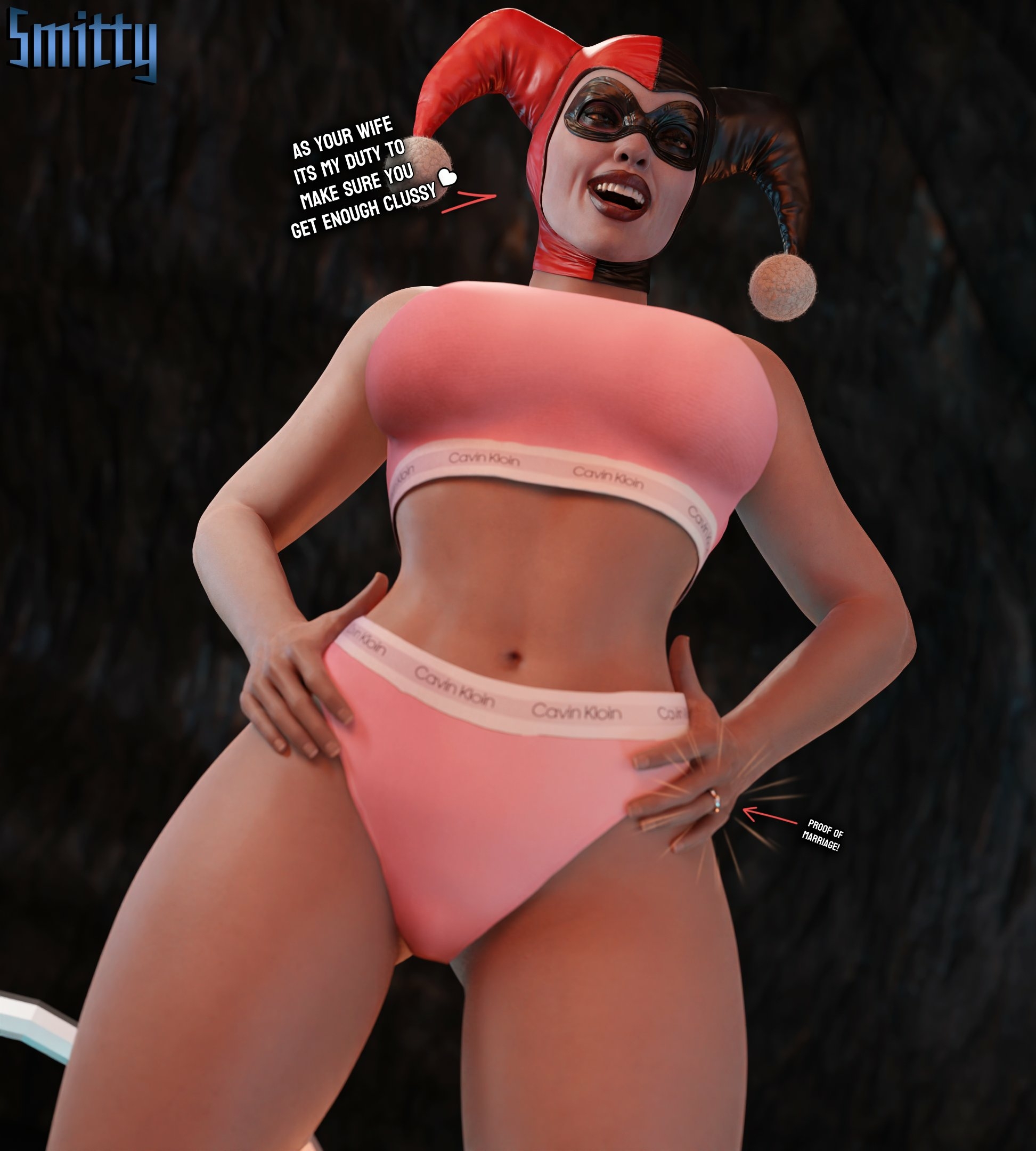 Batman bout to spend some time with the Misses of the Manor. Harley Quinn Suicide Squad Batman Lingerie Ass Cake Sexy Horny Face Horny Boobs Big boobs Big Tits 3d Porn 2