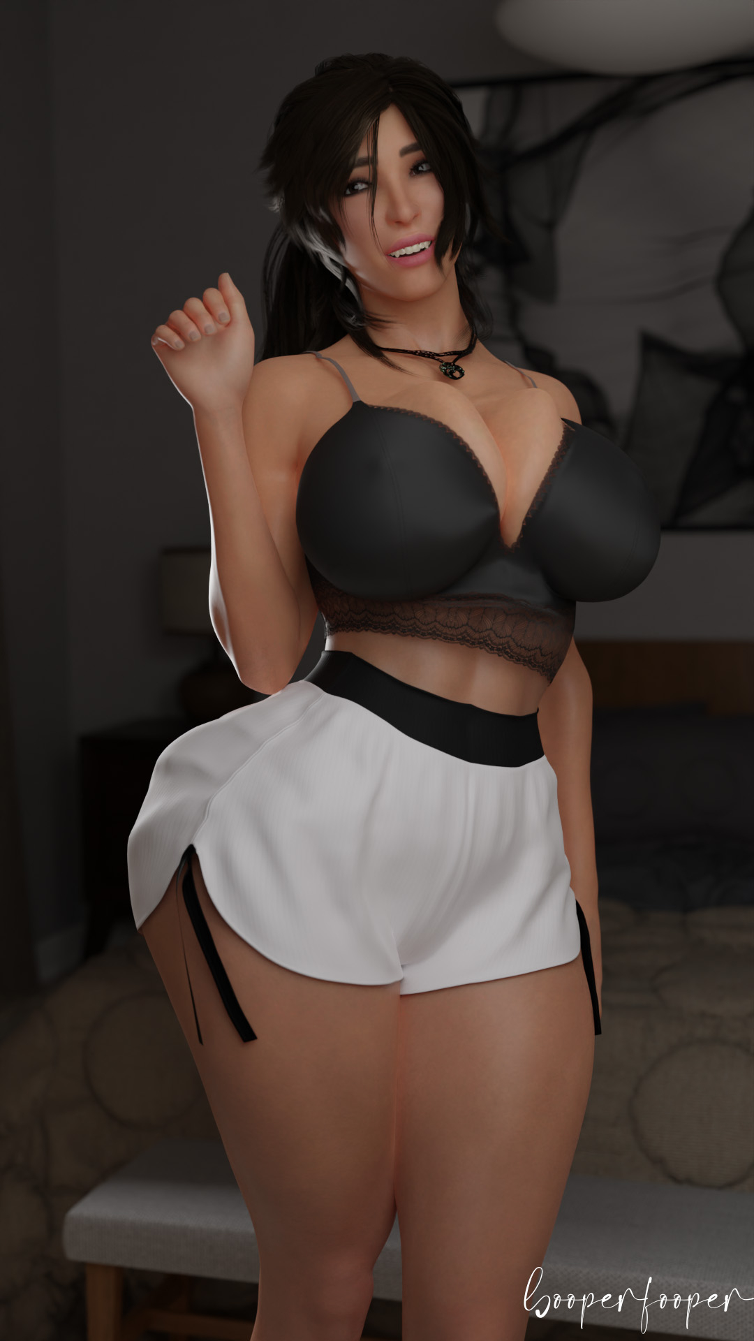 𝐿𝒶𝓇𝒶 𝓉𝓇𝓎𝒾𝓃𝑔 𝑜𝓊𝓉 𝓃𝑒𝓌 𝒸𝓁𝑜𝓉𝒽𝑒𝓈 Lara Croft Tomb Raider Lingerie Sexy Lingerie Ass Big boobs Horny Face Horny Sexy 3d Porn 2