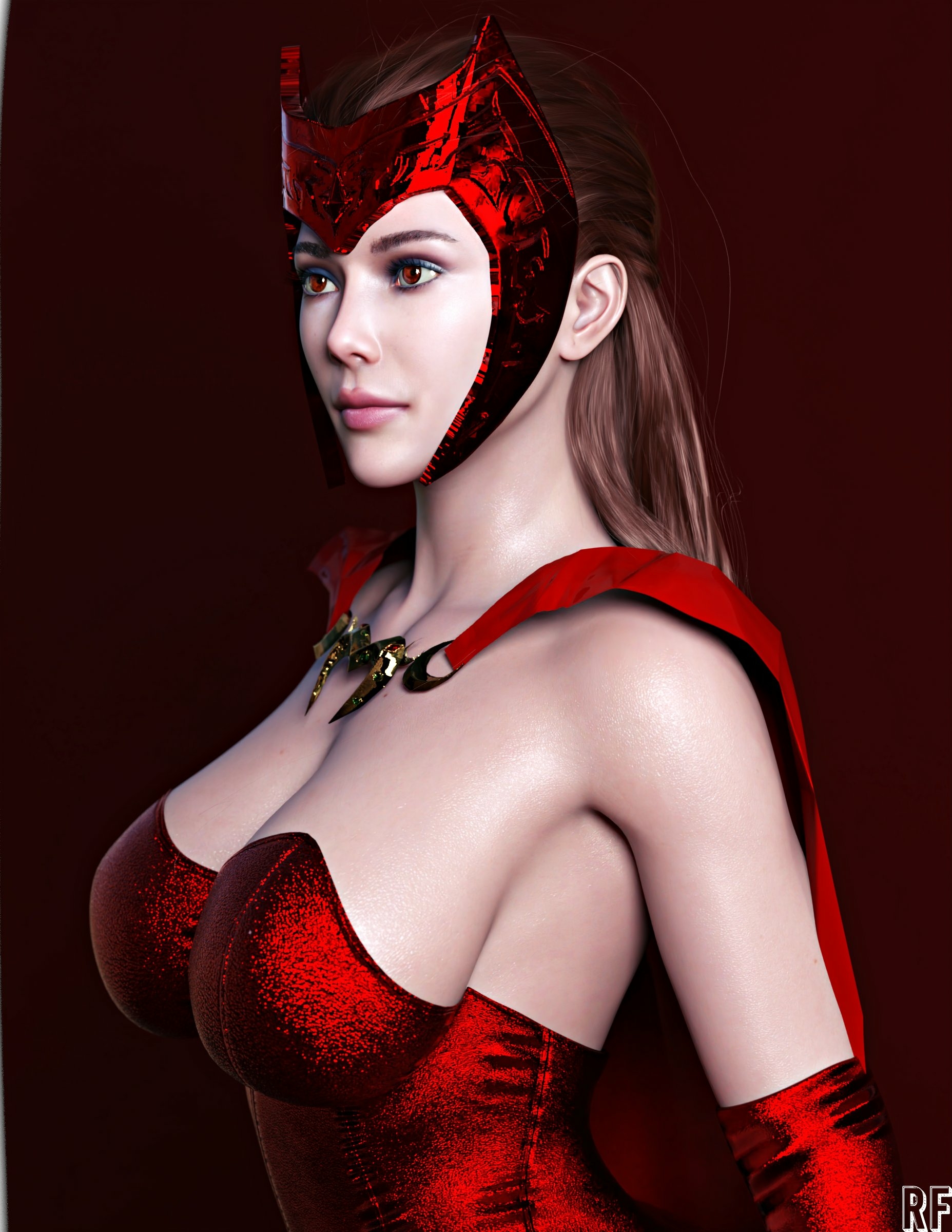 Scarlet Witch Wandavision Scarlett Scarlet Witch Lingerie Sexy Lingerie Boobs Big boobs Ass Big Ass Sexy Horny Face Horny 3d Porn 2