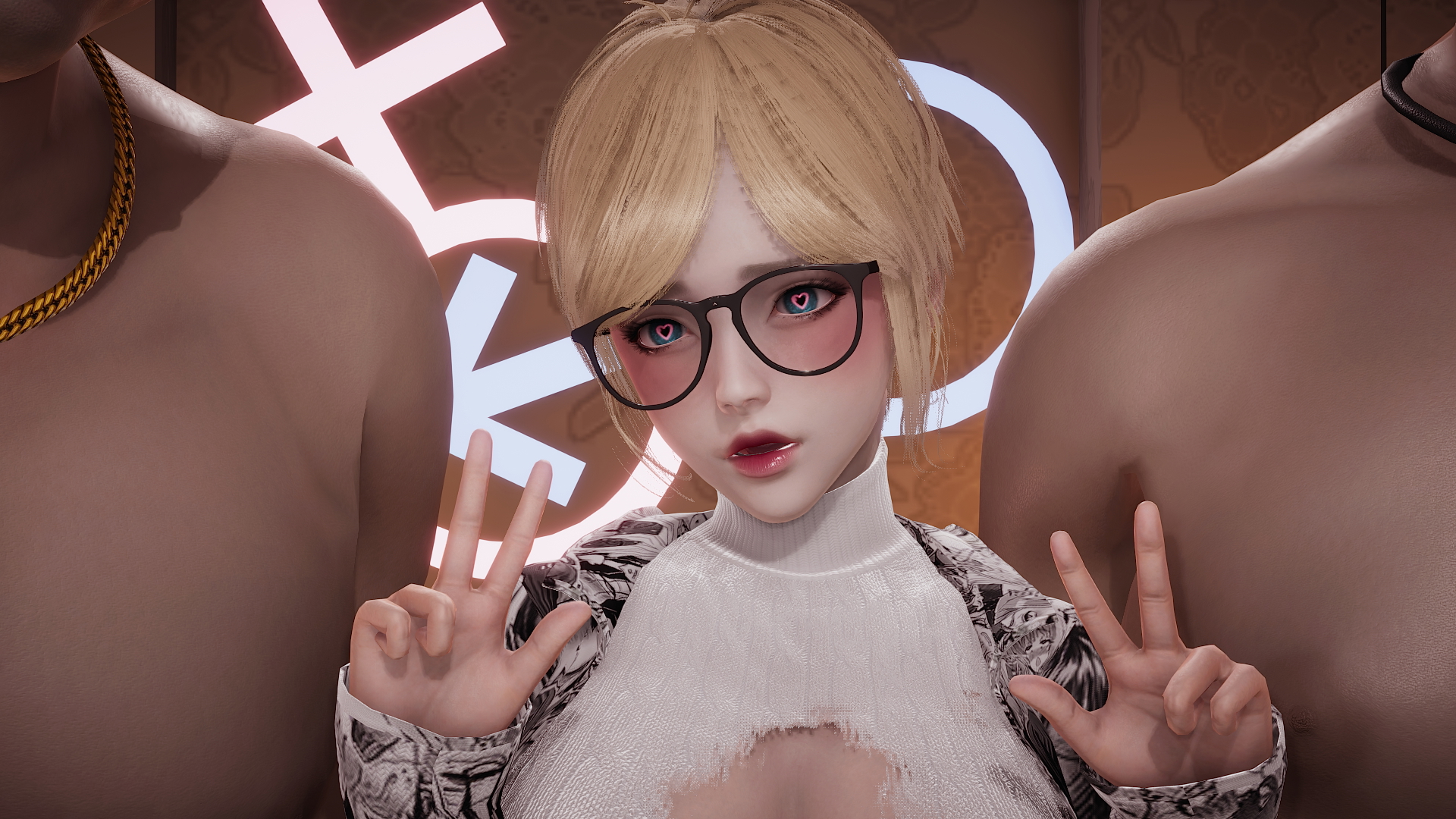 Honey Select 2 Sumo threesome Honey Select 2 Threesome Big Cock Big Dick Sex Teen Petite Big Tits Deep throat Blowjob 4