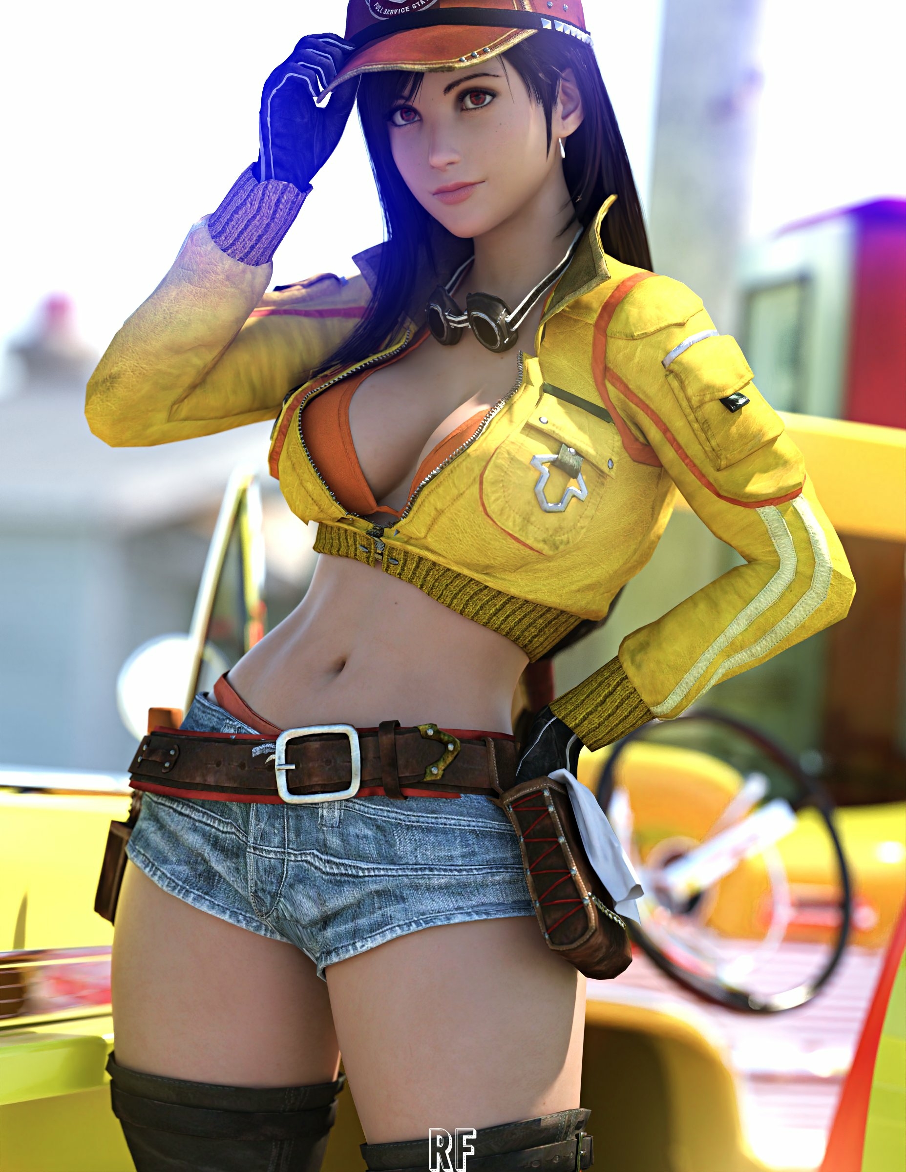 Tifa as Cindy Tifa Lockhart Final Fantasy Boobs Big boobs Ass Horny Face Horny Sexy 3d Porn