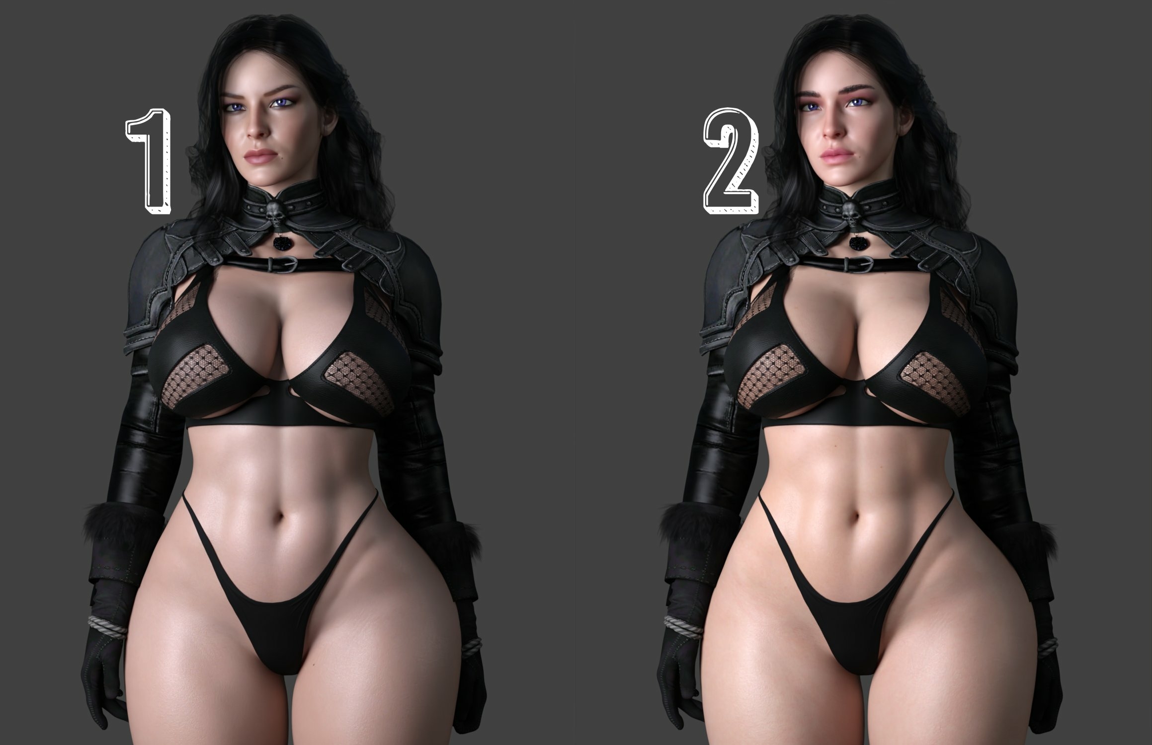 1 or 2  Which one is better? Yennefer di Vengerberg The Witcher Lingerie Naked Cake Boobs Big boobs Ass Horny Face Horny Sexy 3d Porn