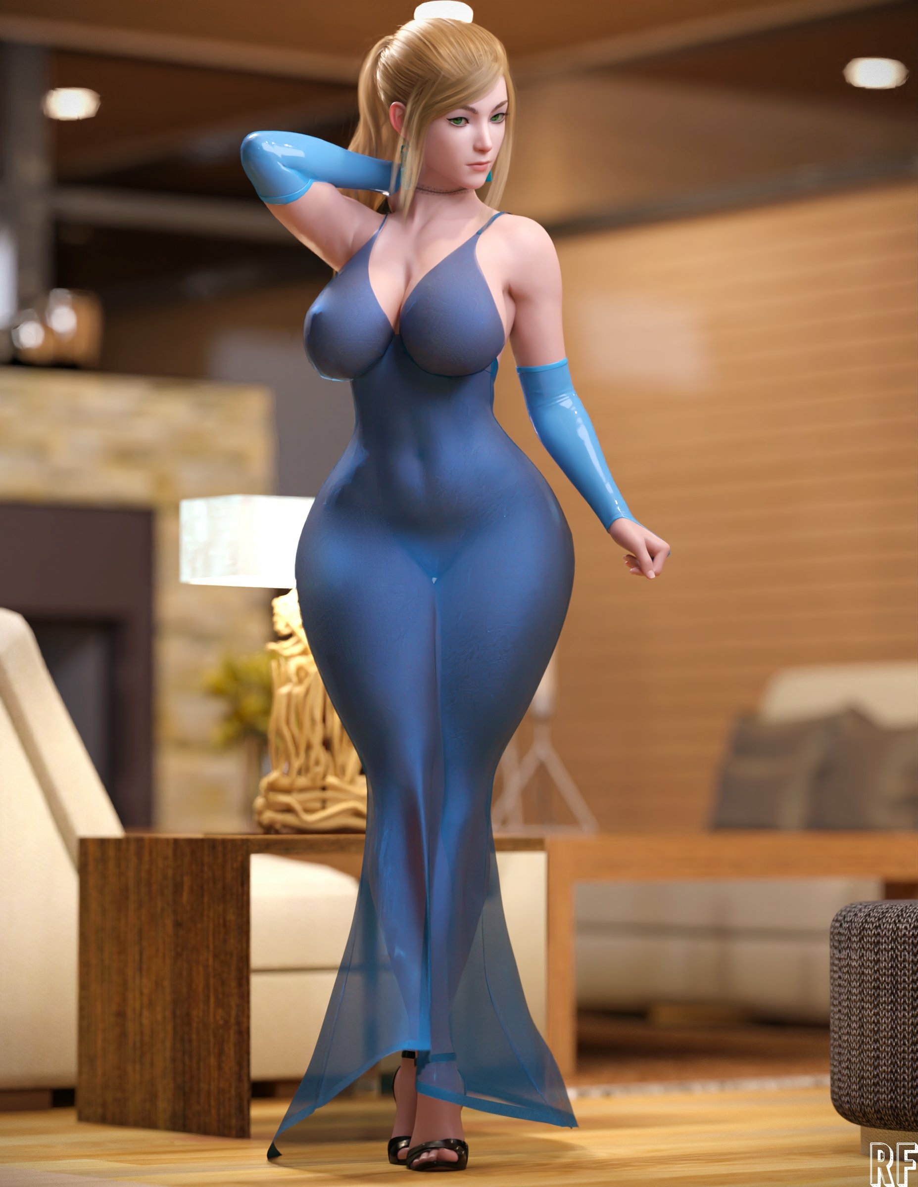 Samus Samus Aran (Metroid) Metroid Lingerie Sexy Lingerie Naked Cake Boobs Big boobs Horny Face Horny Sexy 3d Porn