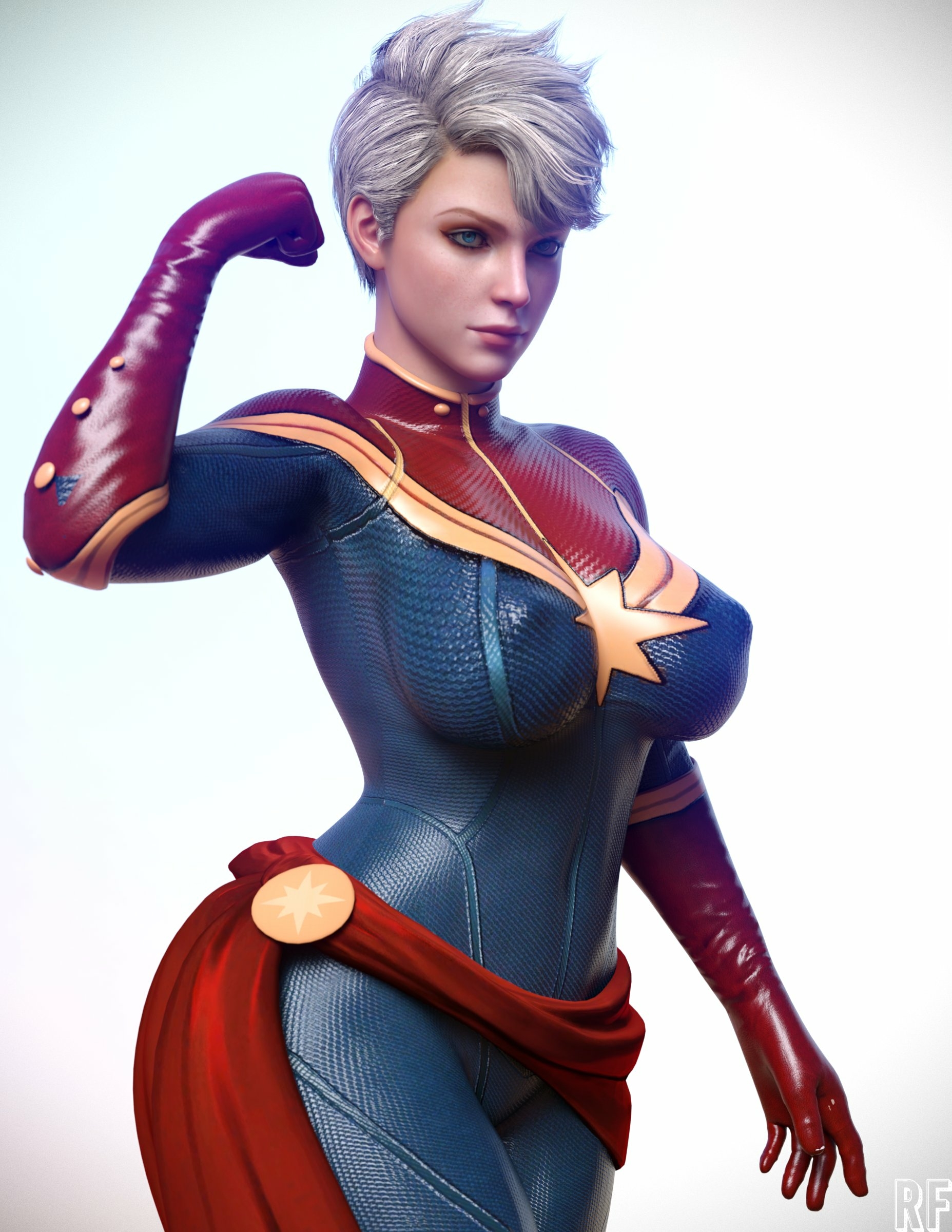 Capt Captain Marvel Marvel Naked Cake Boobs Big boobs Horny Face Horny Sexy 3d Porn
