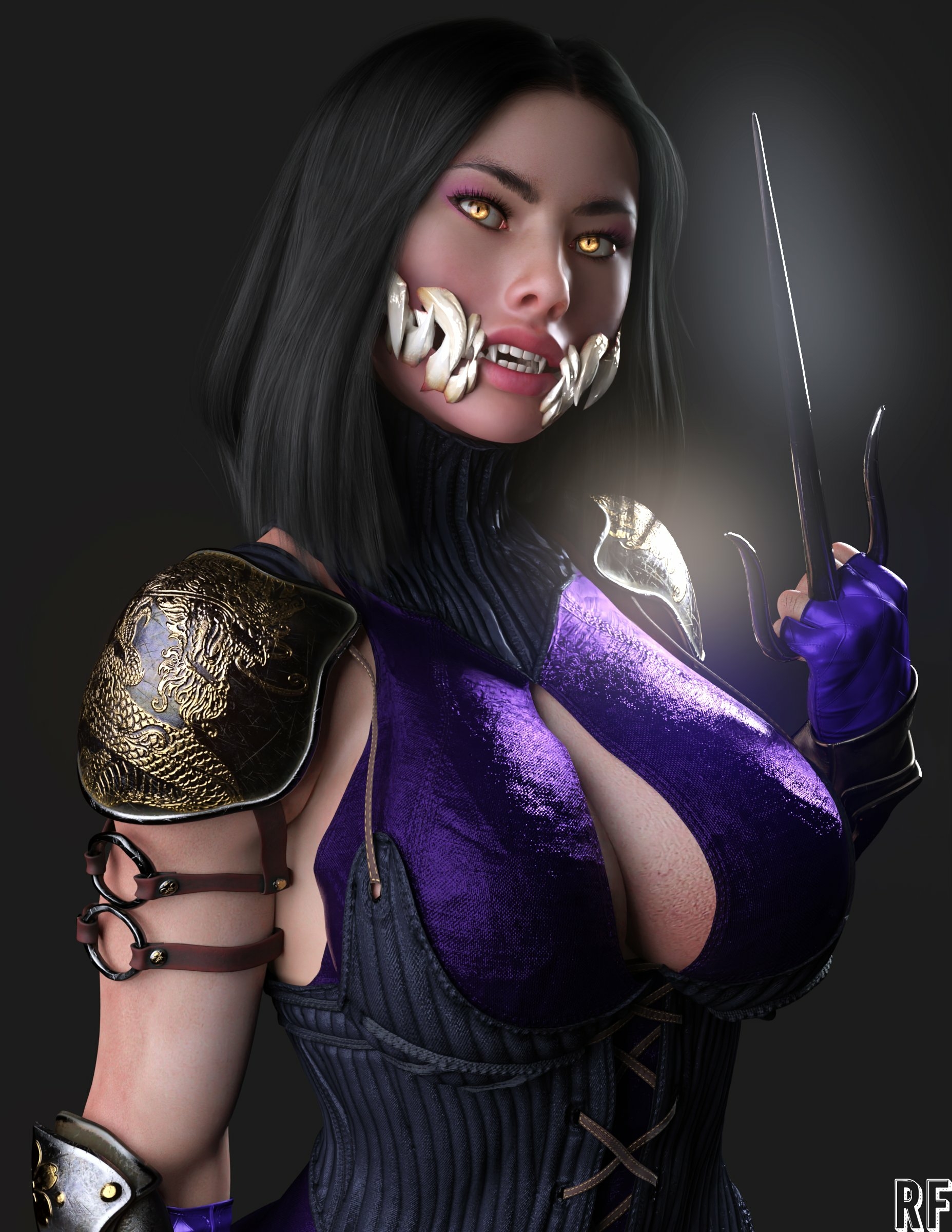 Phenomenal 💜😈 Mileena Mortal Kombat Naked Cake Boobs Horny Face Horny Sexy 3d Porn