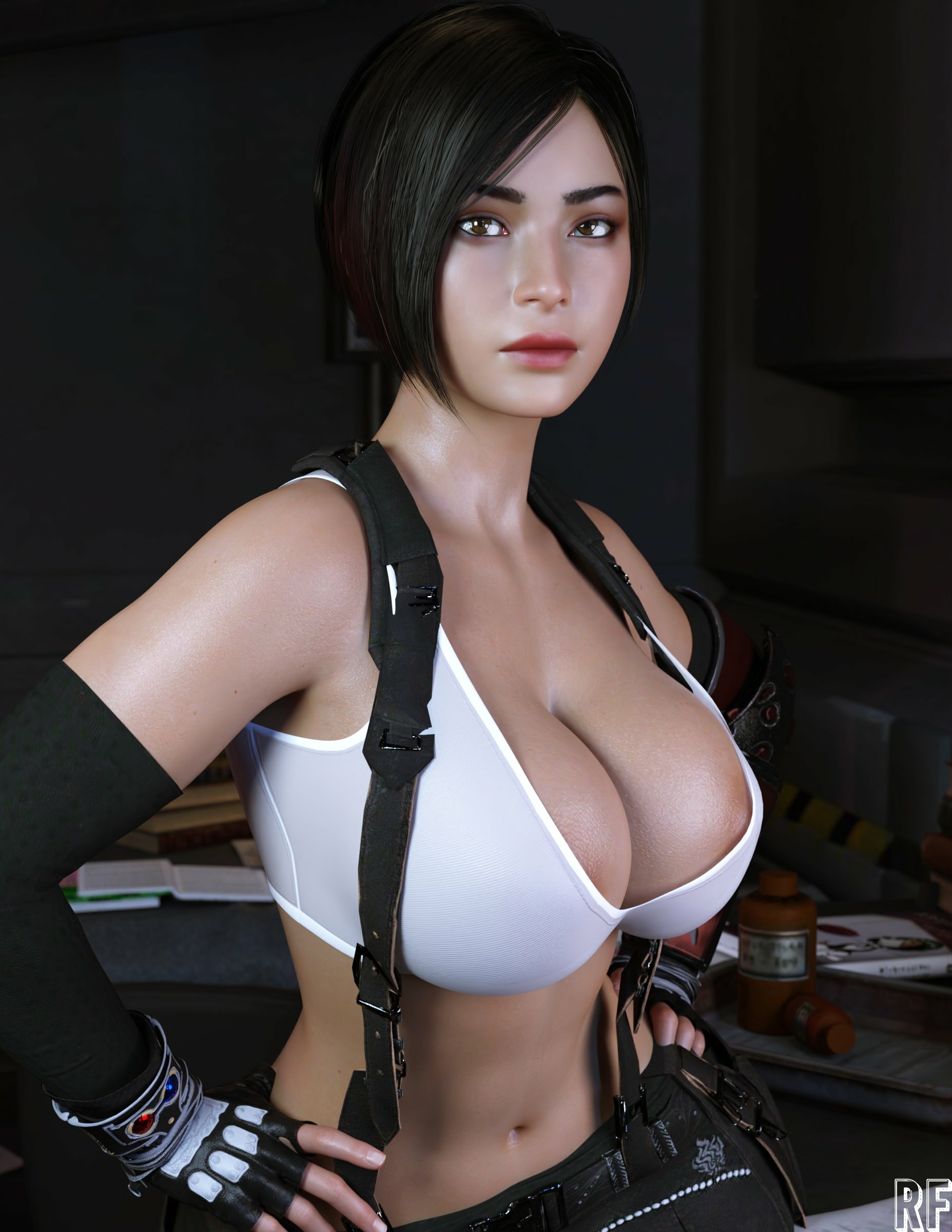 Ada Lockhart Ada Wong Resident Evil Lingerie Sexy Lingerie Boobs Cake Horny Face Horny Sexy 3d Porn 2