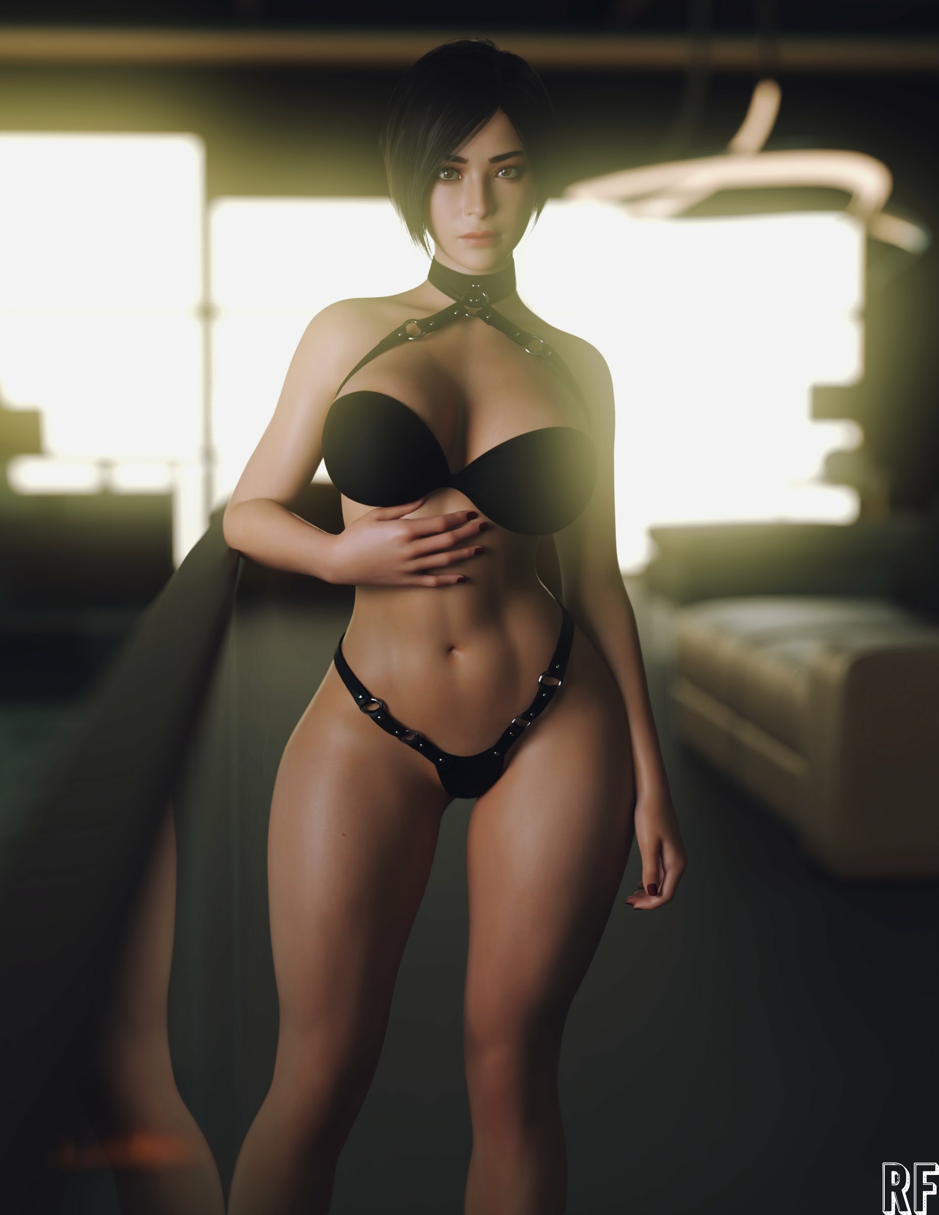 Ada Ada Wong Resident Evil Nipples Pink Nipples Lingerie Sexy Lingerie Naked Tits Boobs Cake Horny Face Horny Sexy 3d Porn