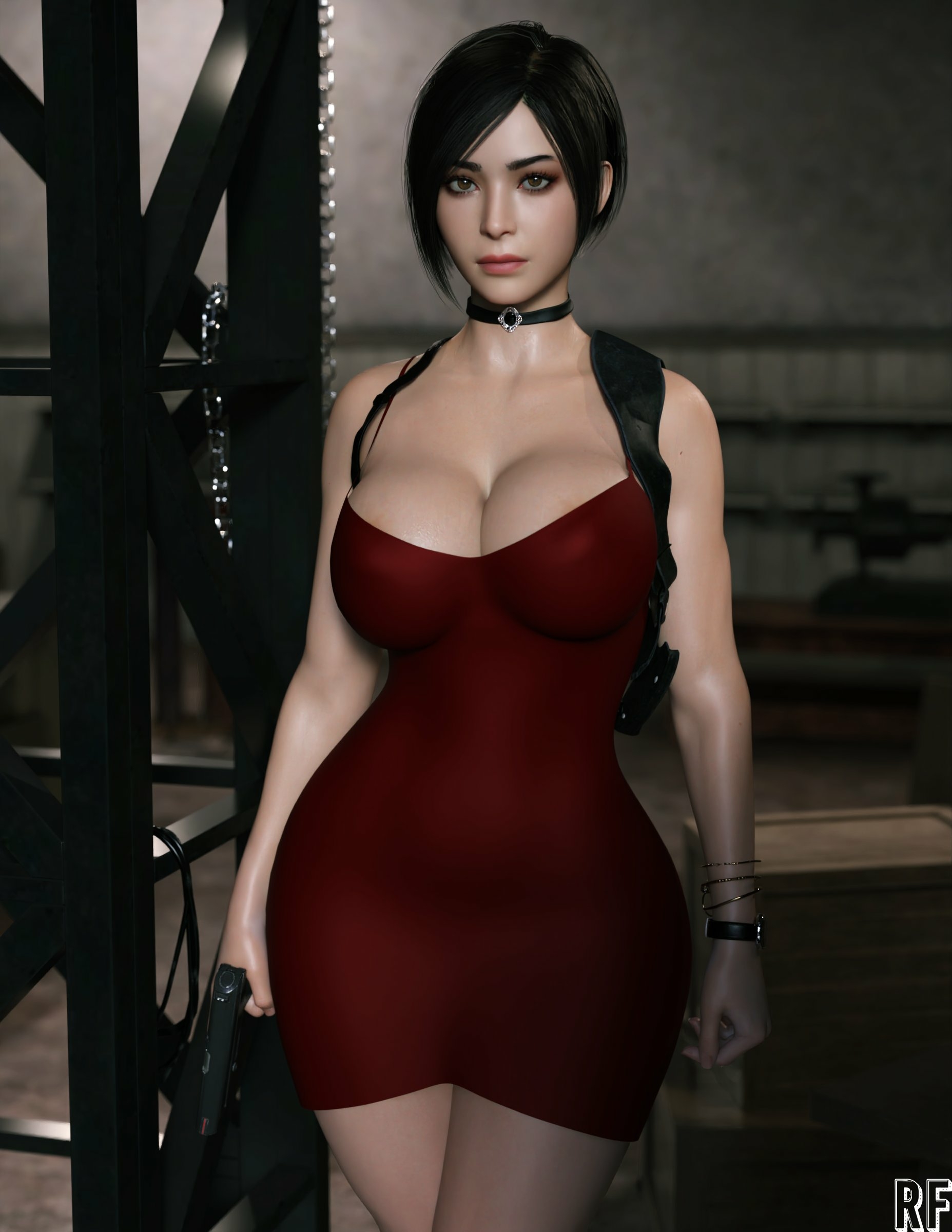 Ada LV.99 2 Ada Wong Resident Evil Lingerie Sexy Lingerie Naked Tits Boobs Cake Horny Face Horny Sexy 3d Porn